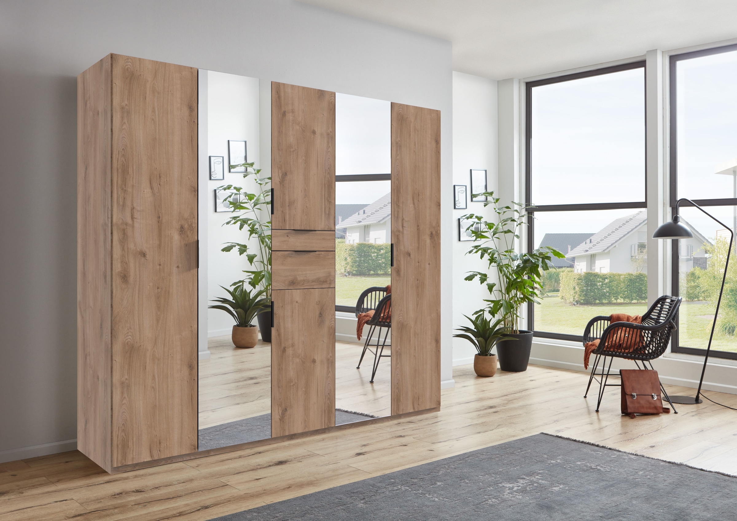 Wimex Drehtürenschrank »Moldau Kleiderschrank mit Spiegel Schlafzimmerschrank Bestseller«, Wähle deine Innenausstattung fertig konfiguriert im Schrank