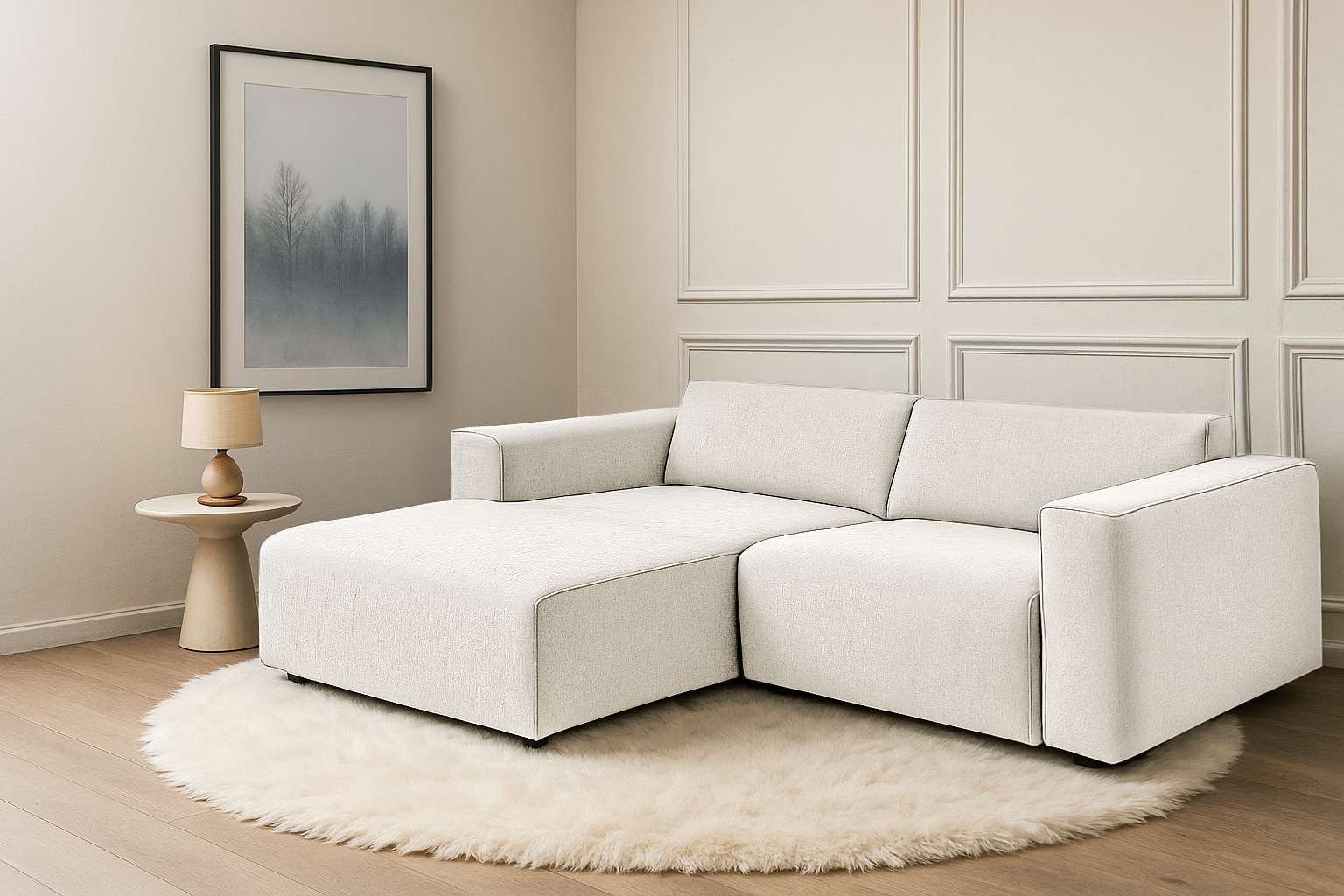 Home affaire Ecksofa "Noord mit Kedernaht, Breite 234 cm, L-Form" Cord, Str günstig online kaufen