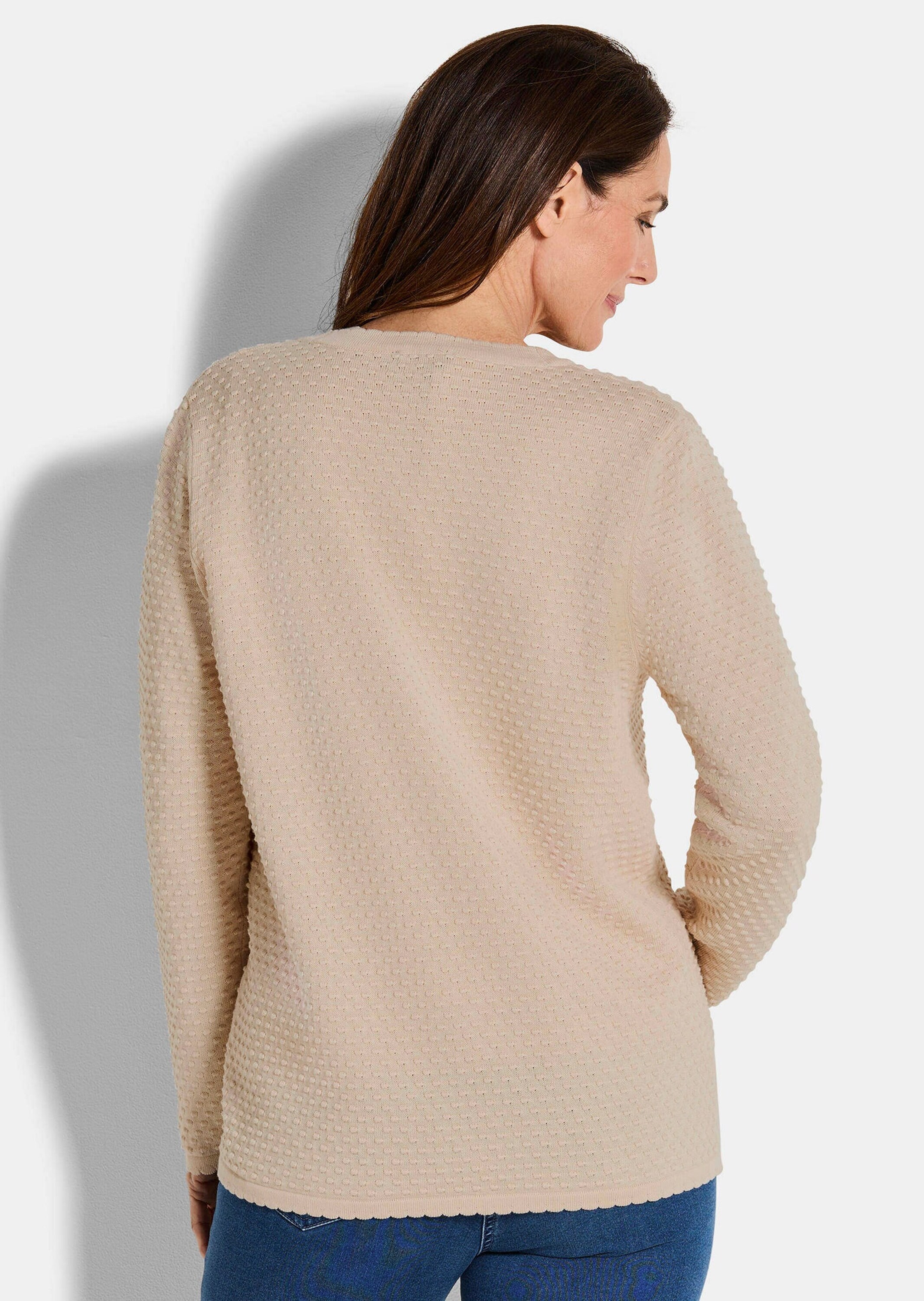 GOLDNER Strickjacke »Baumwoll-Feinstrickjacke, Langarm«