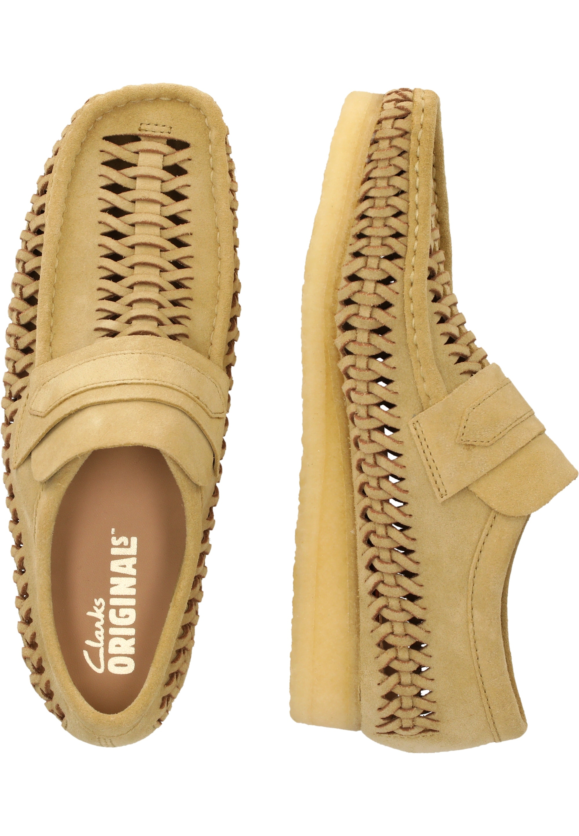 Clarks Slipper »WBLoafer«  aus geflochtenem Wildleder
