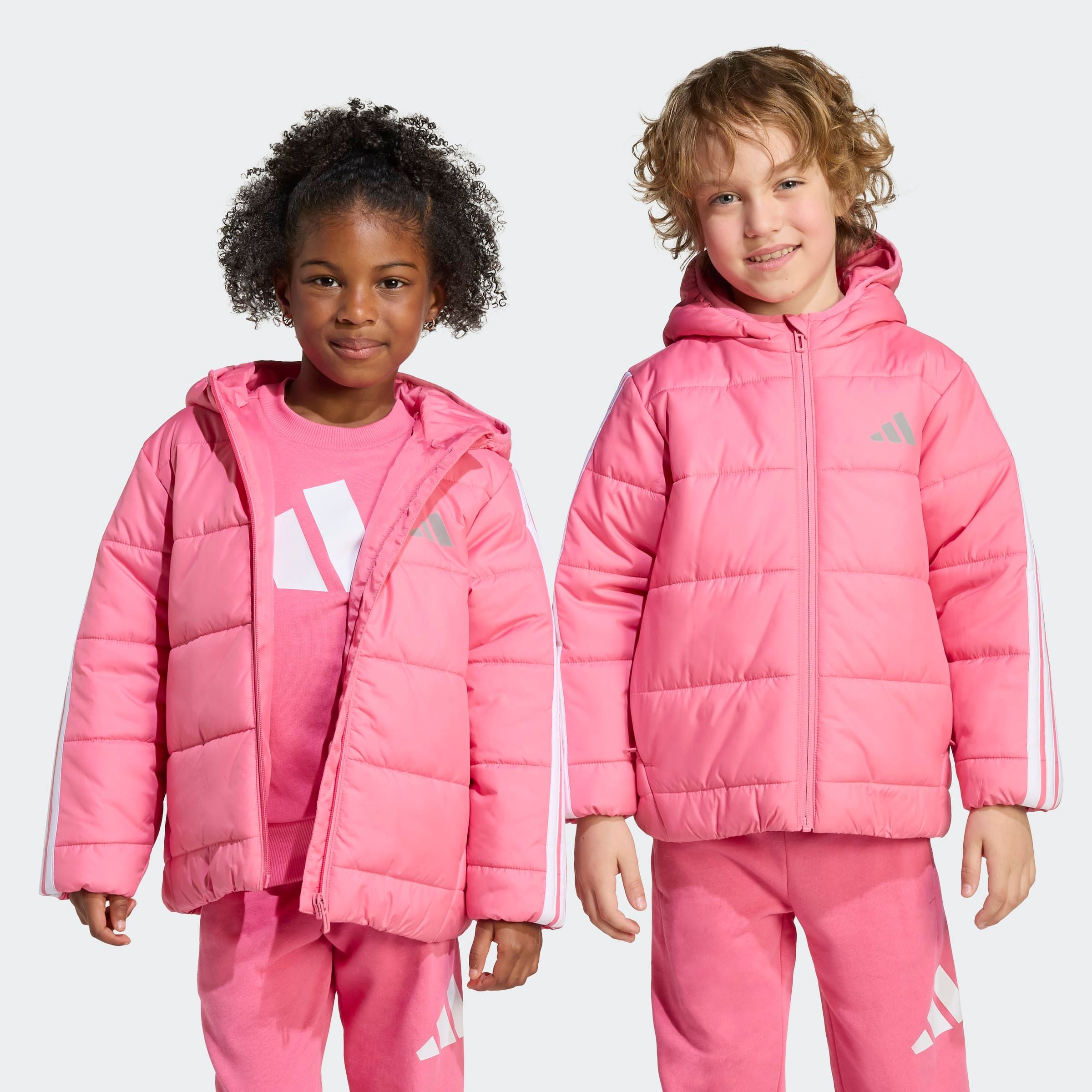 adidas Sportswear Winterjacke "ESSENTIALS 3-STREIFEN GEFÜTTERTE" für Kinder, mit Reißverschluss, leichtes Material