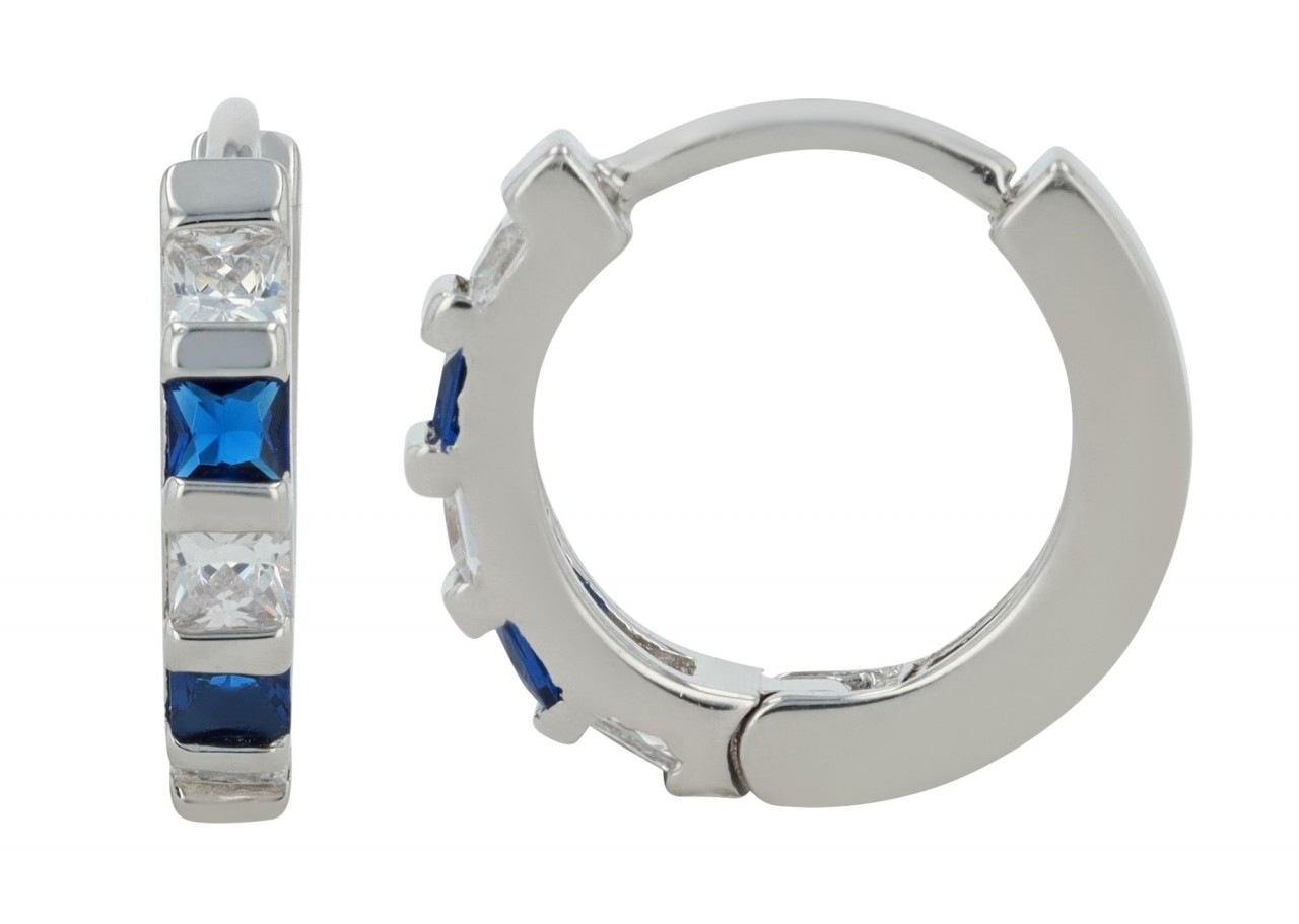 Paar Creolen ADELIA´S "Damen Creolen aus 925 Sterling Silber und Zirkonia Ø 10 mm", silber, Ohrringe, Damen, Damen, Silber 925 (Sterlingsilber)
