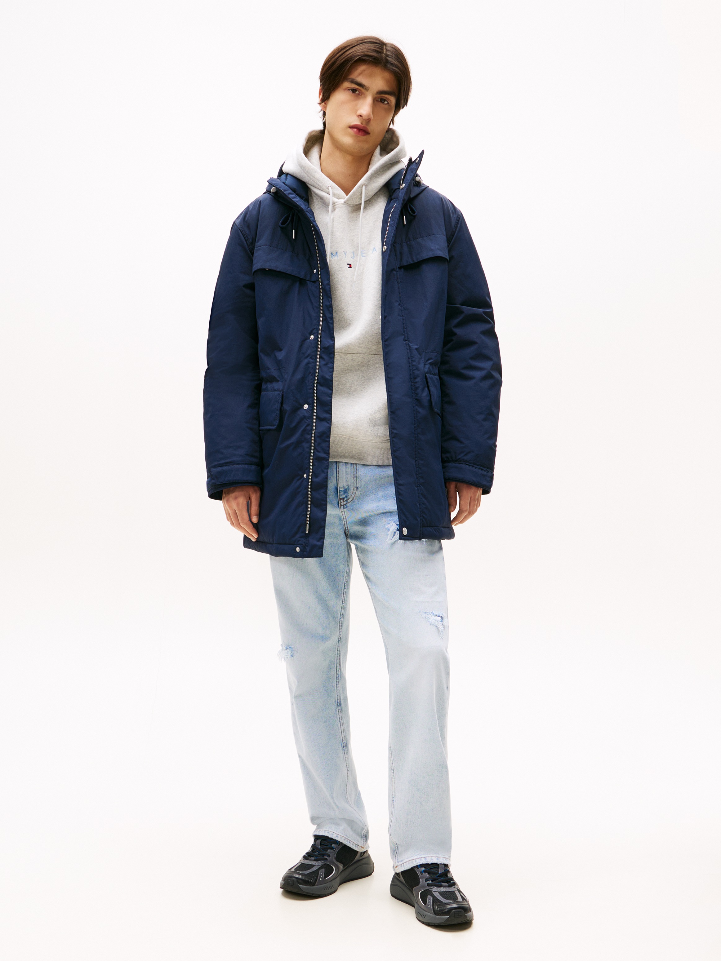 Tommy Jeans pour homme. DM0DM22251 Parka Nylon marine (M), Casuel, Durable, Nylon recyclé 3