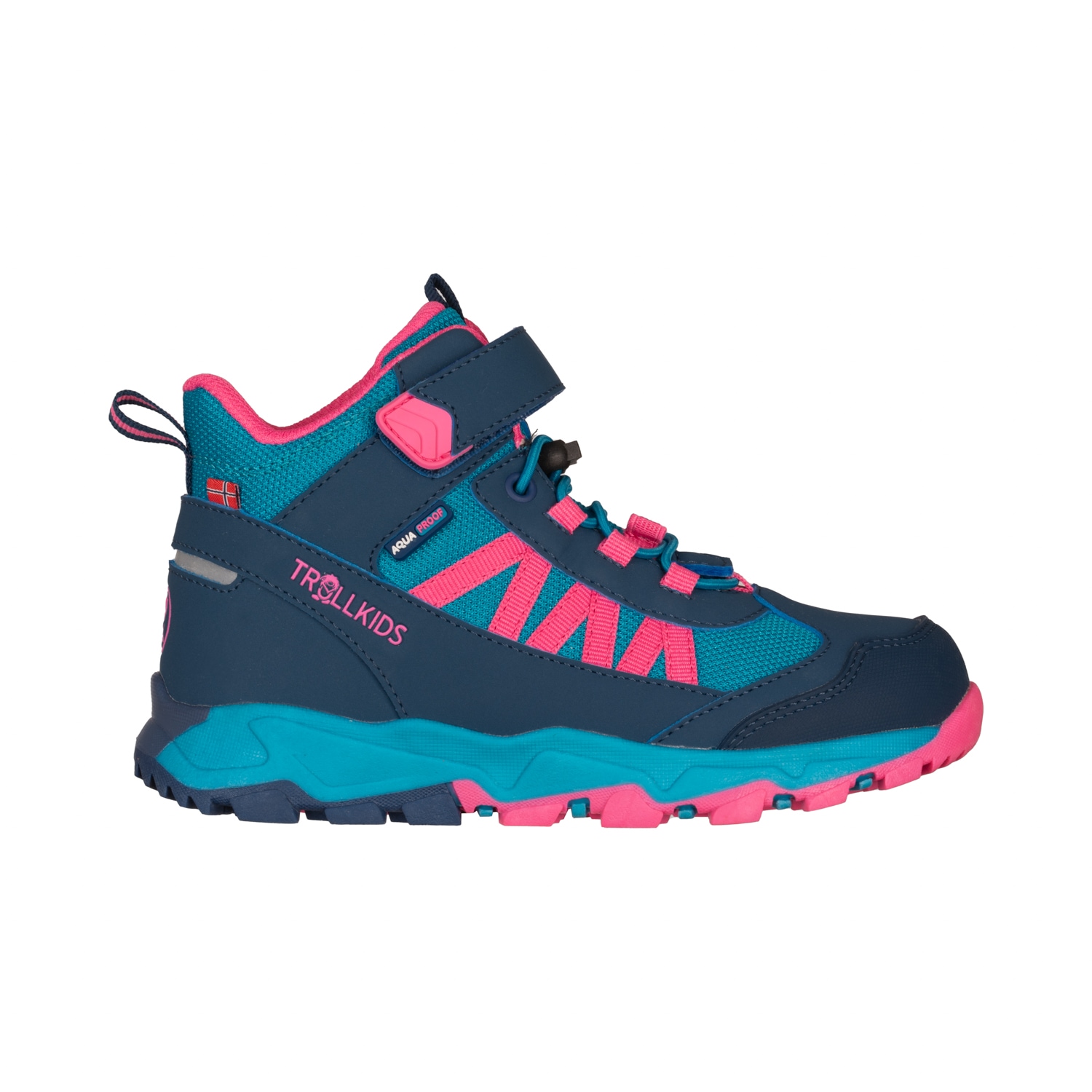 TROLLKIDS Wanderschuh »KIDS TRONFJELL HIKER MID«, wasserdicht, Klettverschluss, reflektierende Details