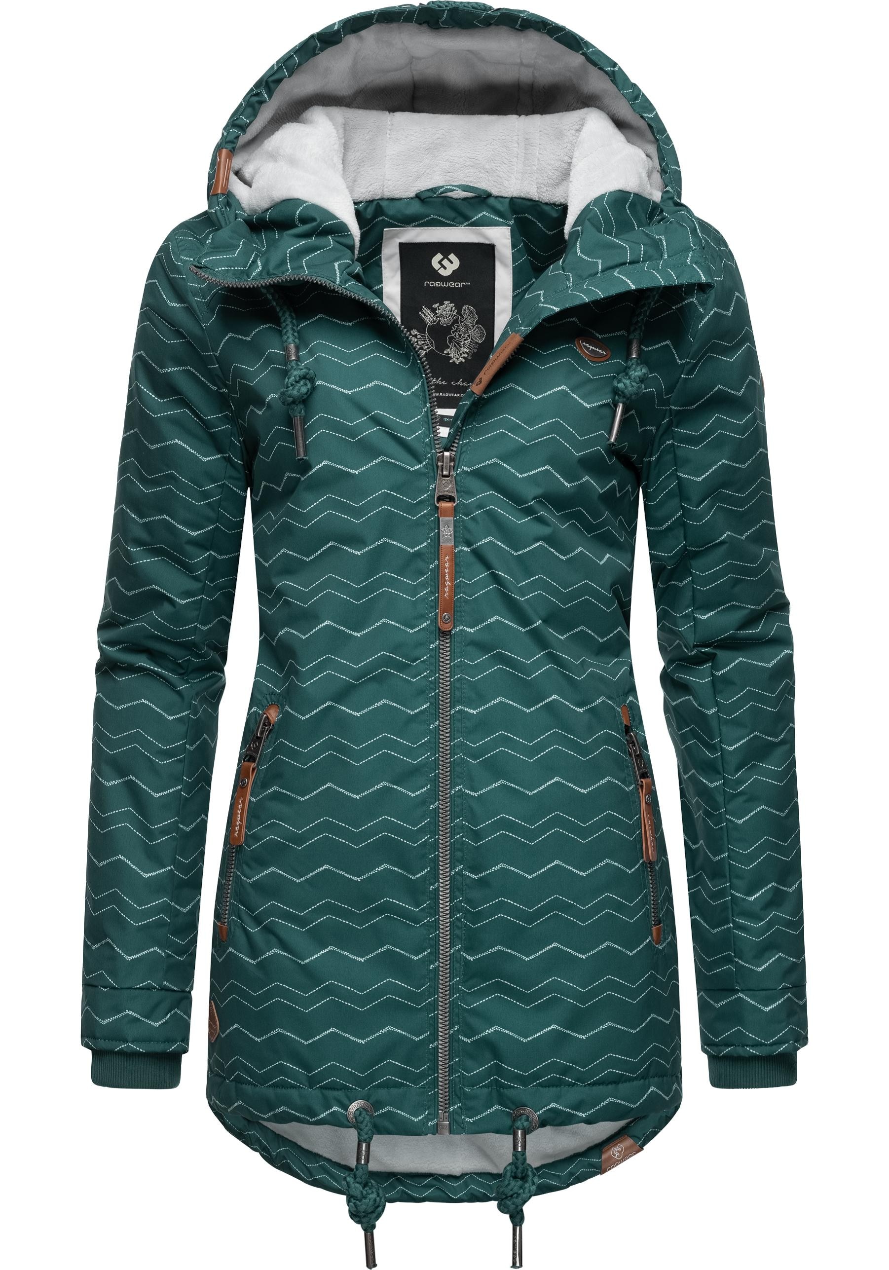 Ragwear Winterjacke "Zuzka Winter", mit Kapuze, stylischer Winterparka mit Teddyfleece Innenfutter