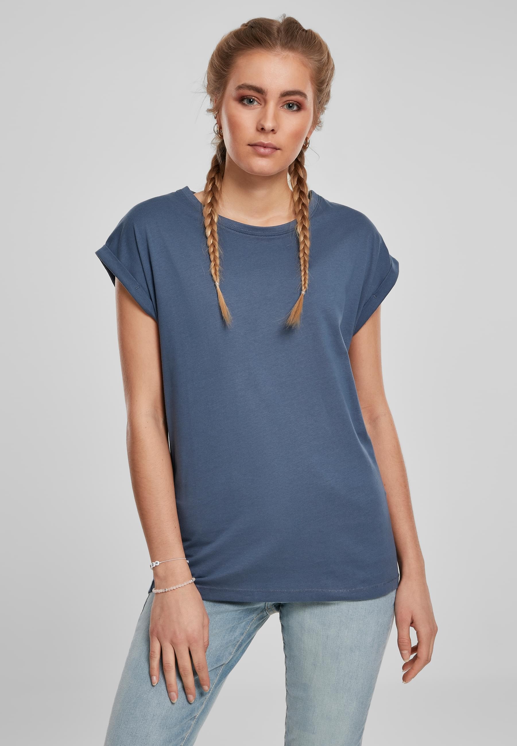 URBAN CLASSICS Kurzarmshirt »Urban Classics Damen Ladies Extended Shoulder Tee«, (1 tlg.)