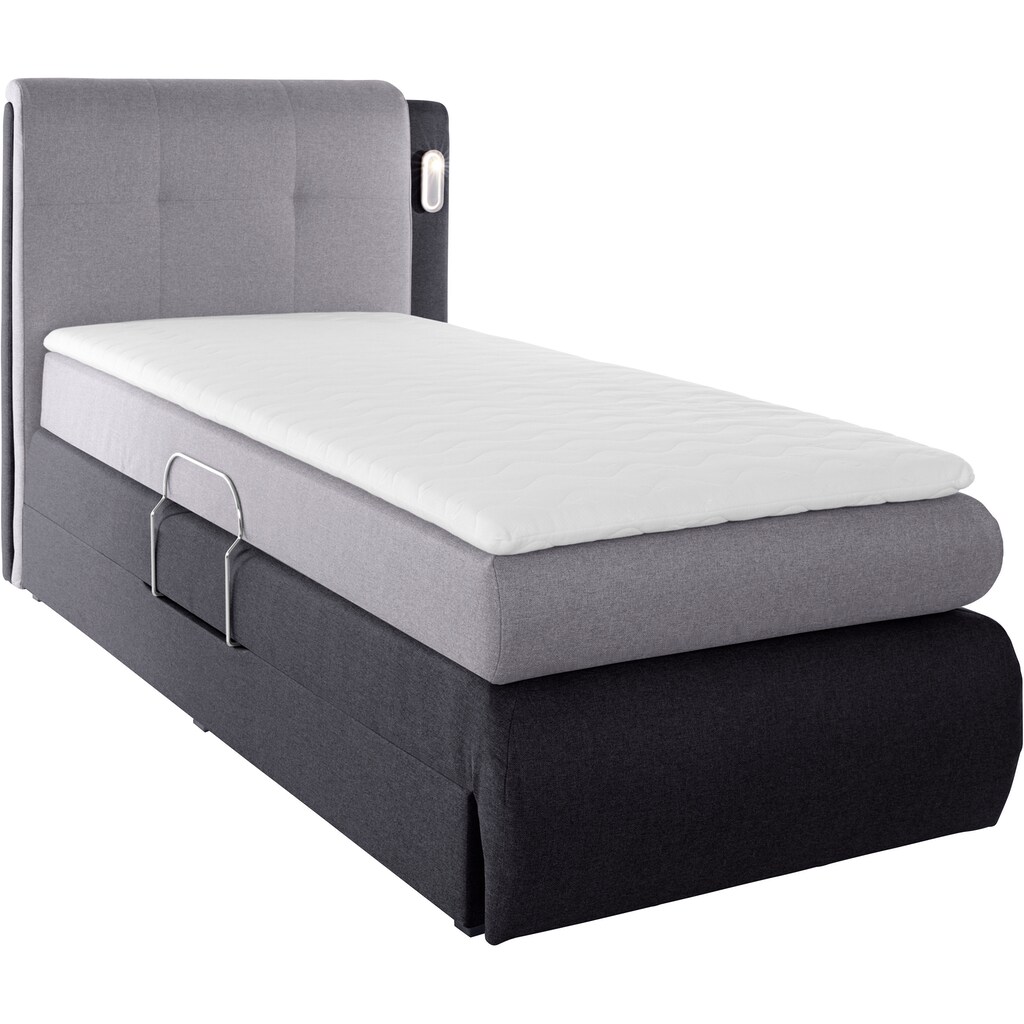 COLLECTION AB Boxspringbett »Borna«, inklusive Bettkasten, LED-Beleuchtung und Topper