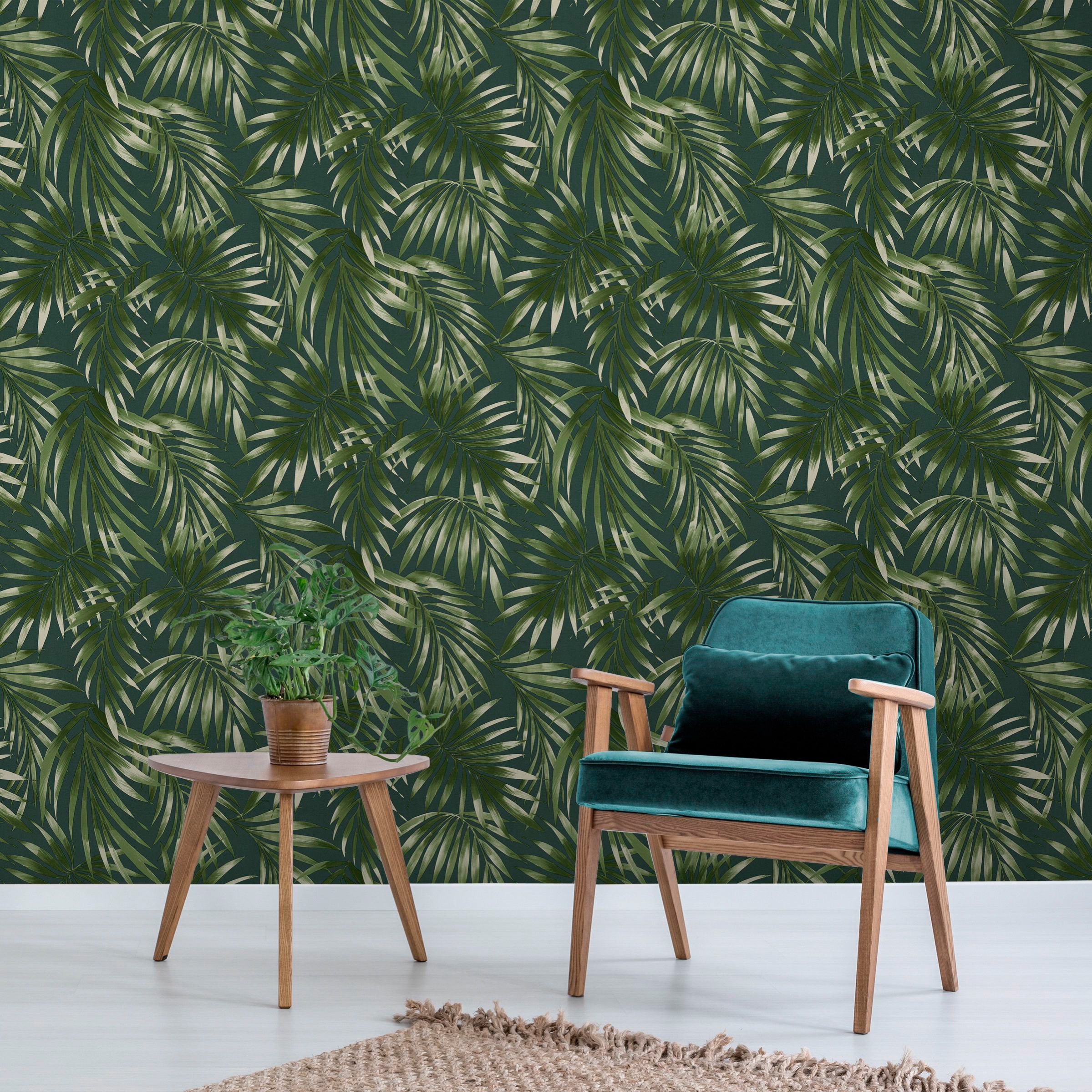 WOW Vliestapete »Palm« botanisch geprägt Elegante Blätter grün 10mx52 cm