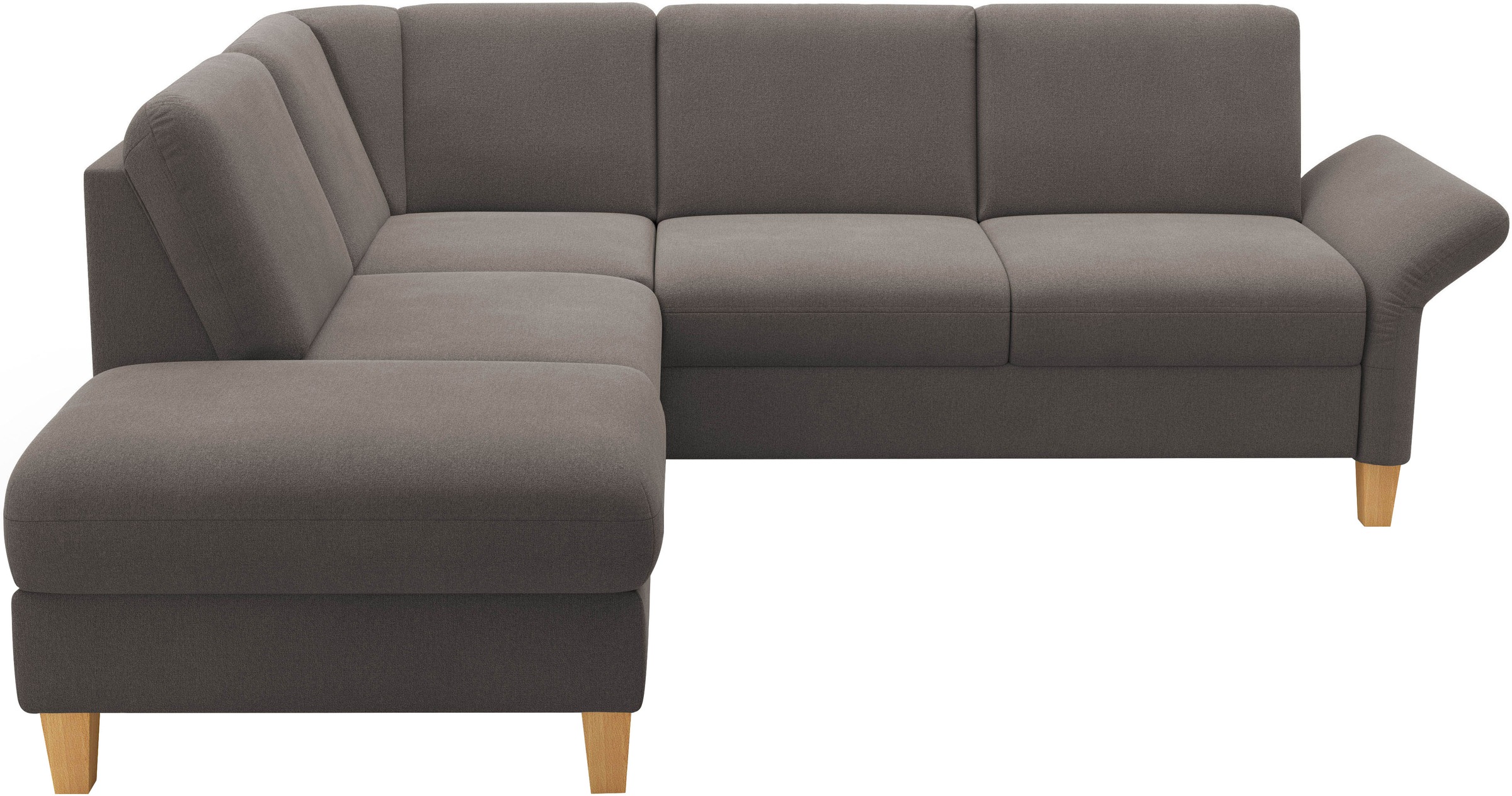 Home affaire Ecksofa »Rochelle«, wahlweise mit Armlverstellung, Klappbett mit Rollen & Bettkasten