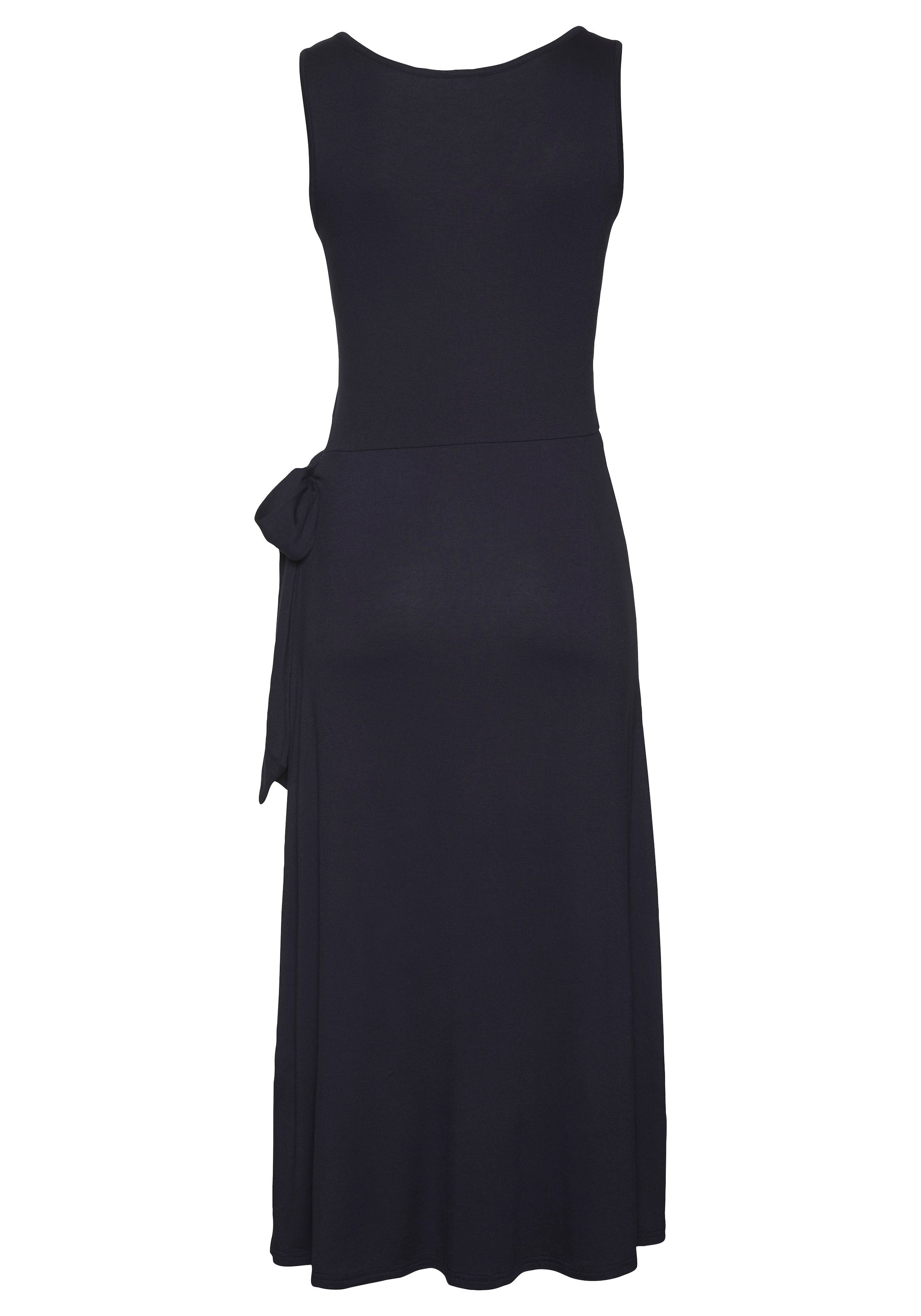 LASCANA Strandkleid, mit Rock in Wickeloptik, Midikleid aus Jersey, Sommerkleid