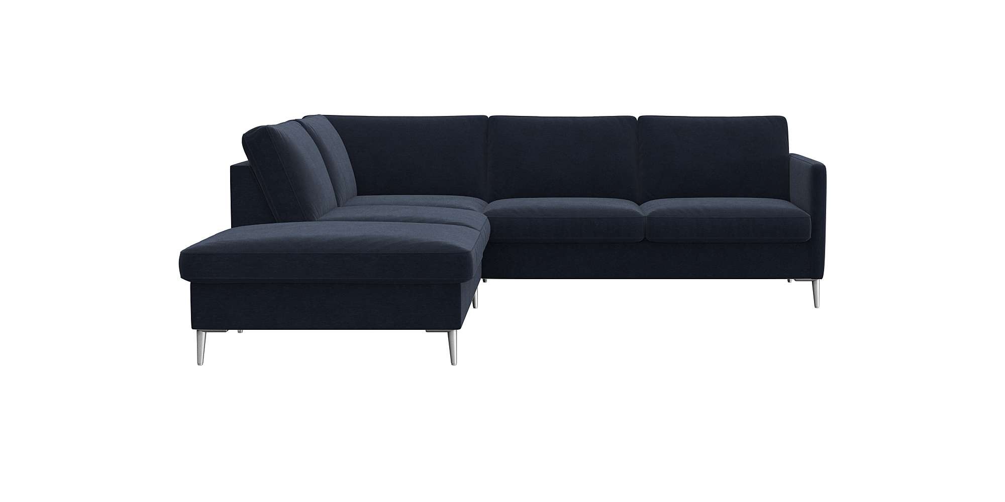 FLEXLUX Ecksofa "Fiore, L-Form", schmale Armlehnen, Füße alufarben, B/T 234 günstig online kaufen
