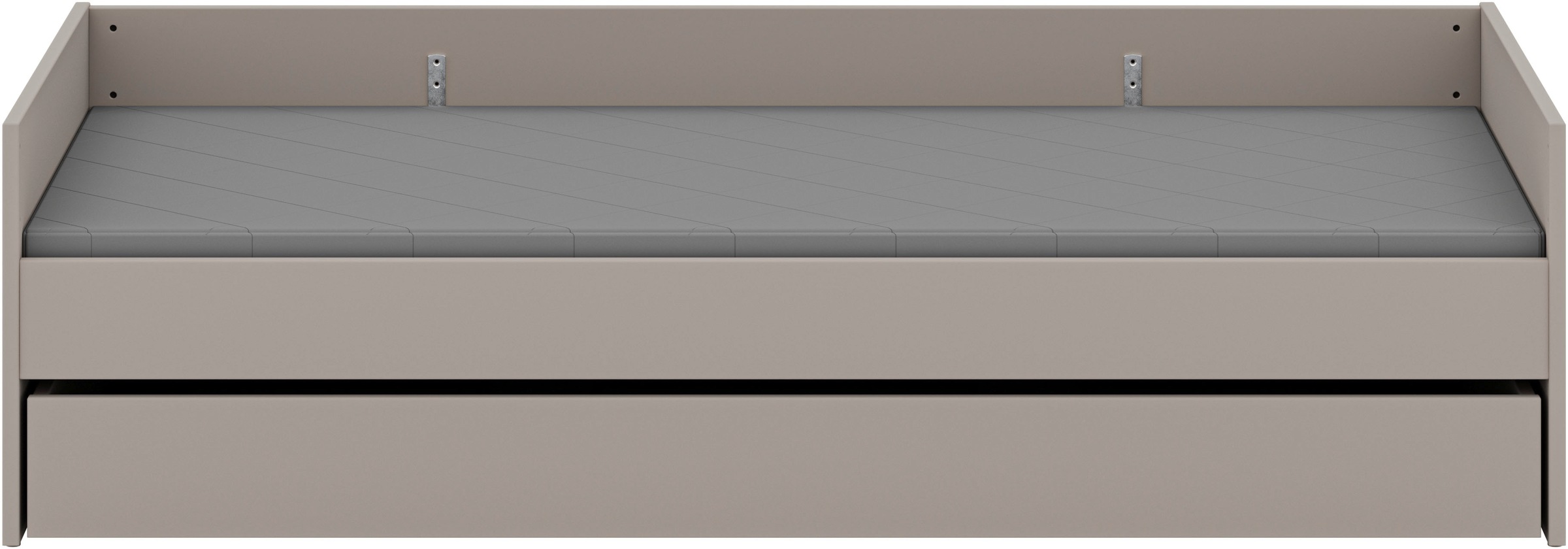 Kinderbett YUNY BY PAIDI "BROTHER STU mit Bettkasten, Jugendliege", grau (taupe), B:95,7cm H:55,9cm L:204,4cm, Betten, Kinderbett, bietet extra Stauraum oder zweite Liegefläche, Kojenliege Taupe 2