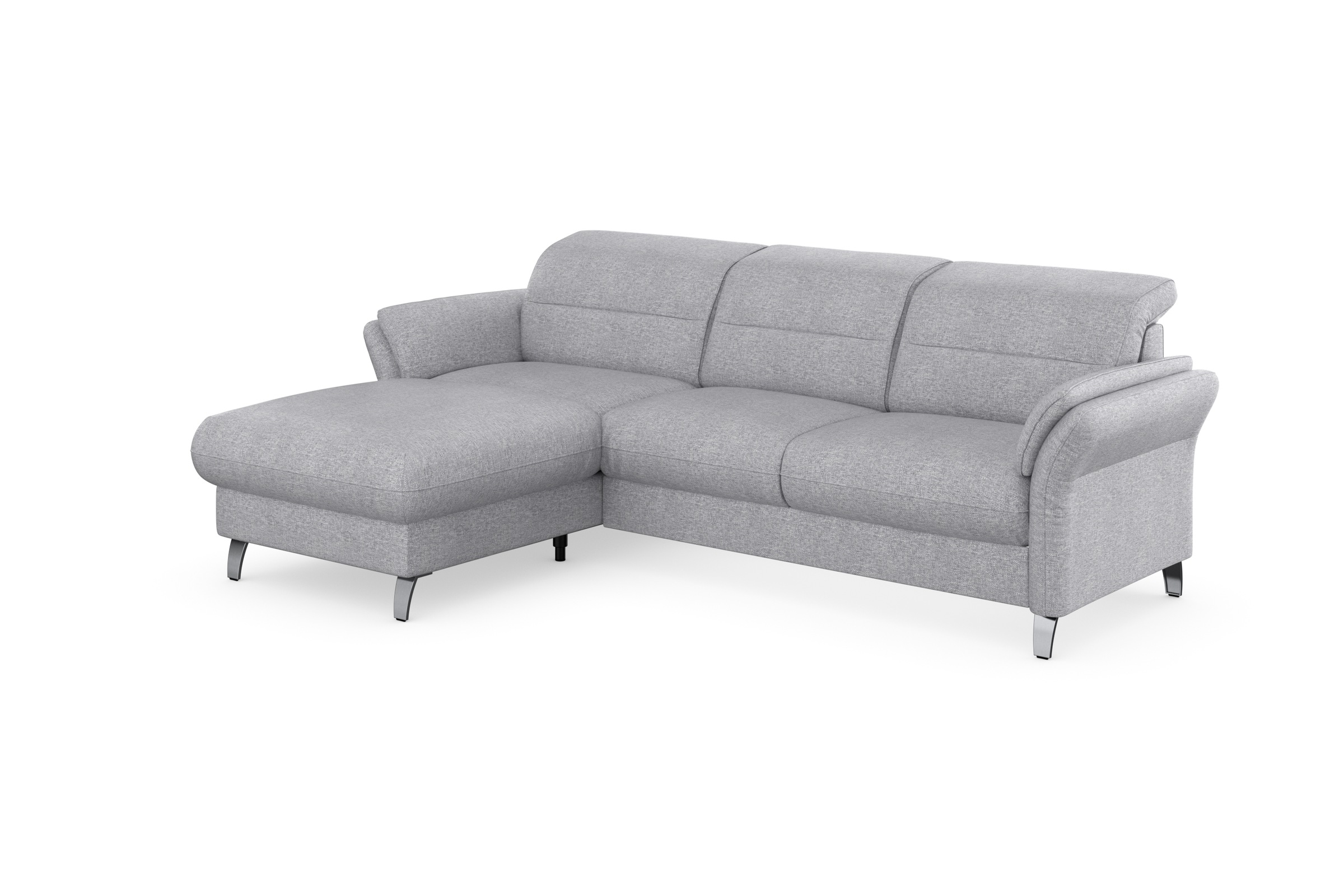 Ecksofa SIT & MORE "Grenoble L-Form mit Federkern", silber, B:251cm H:85cm T:161cm, Sofas, Ecksofa, wahlweise mit Bettfunktion, Bettkasten, Arm- und Kopfteilverstellung 9
