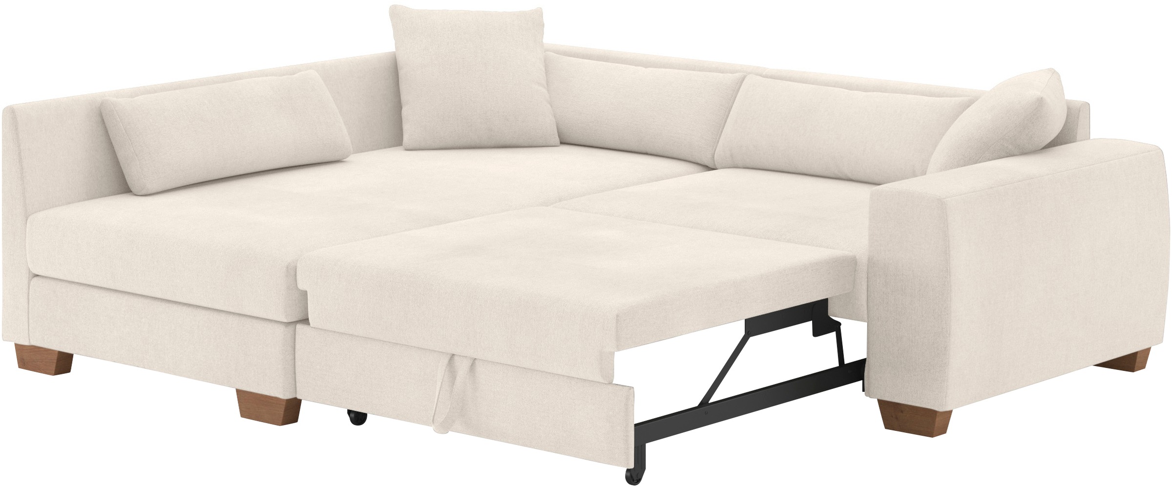Mr. Couch Ecksofa »Helena L-Form, bis 140 kg belastbar«, mit Taschenfederkern, wahlweise mit Bettfunktion