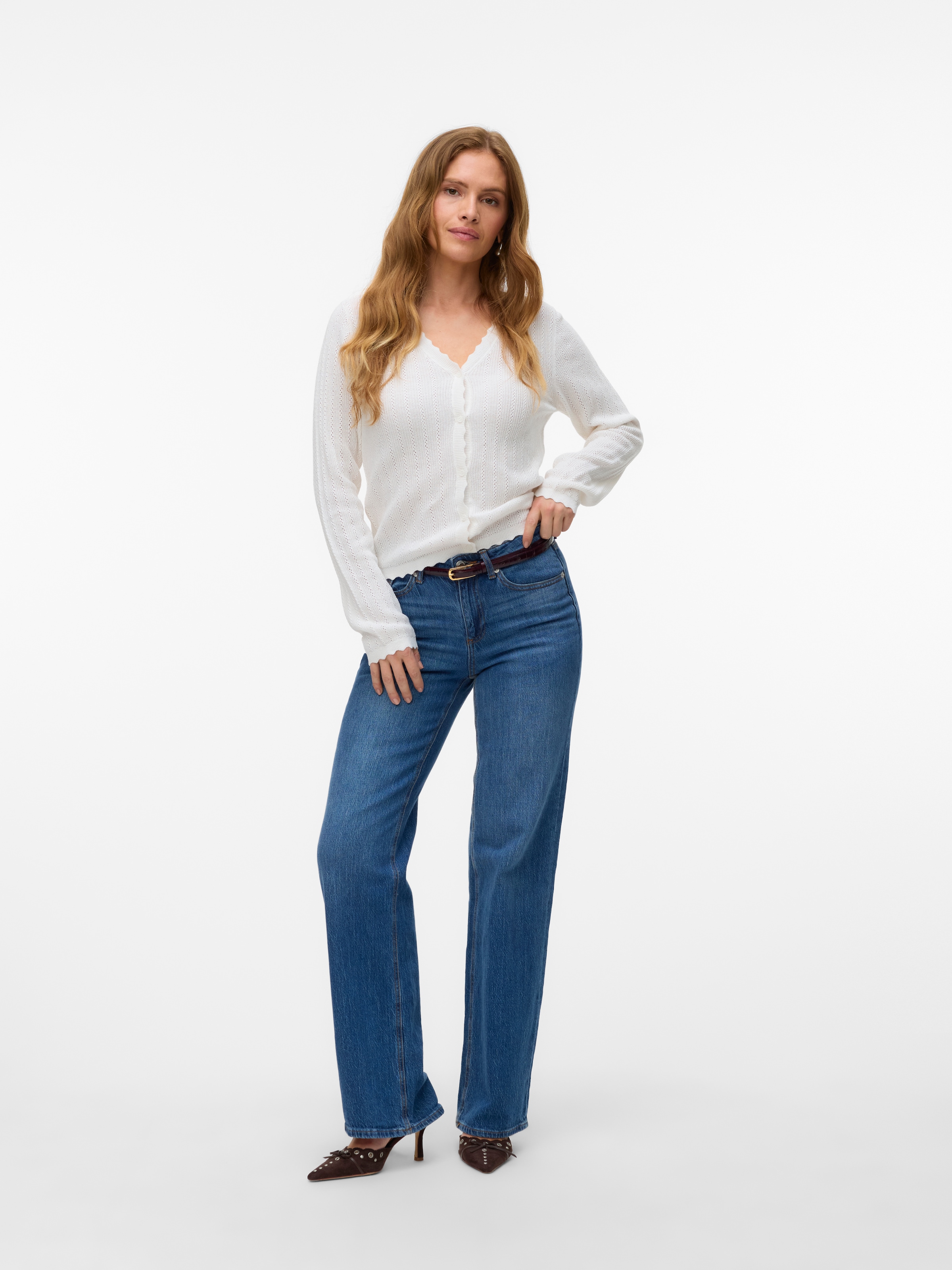 Vero Moda Strickjacke »VMLUXLIGHT POINTELLE LS V-NECK CARDIGAN«