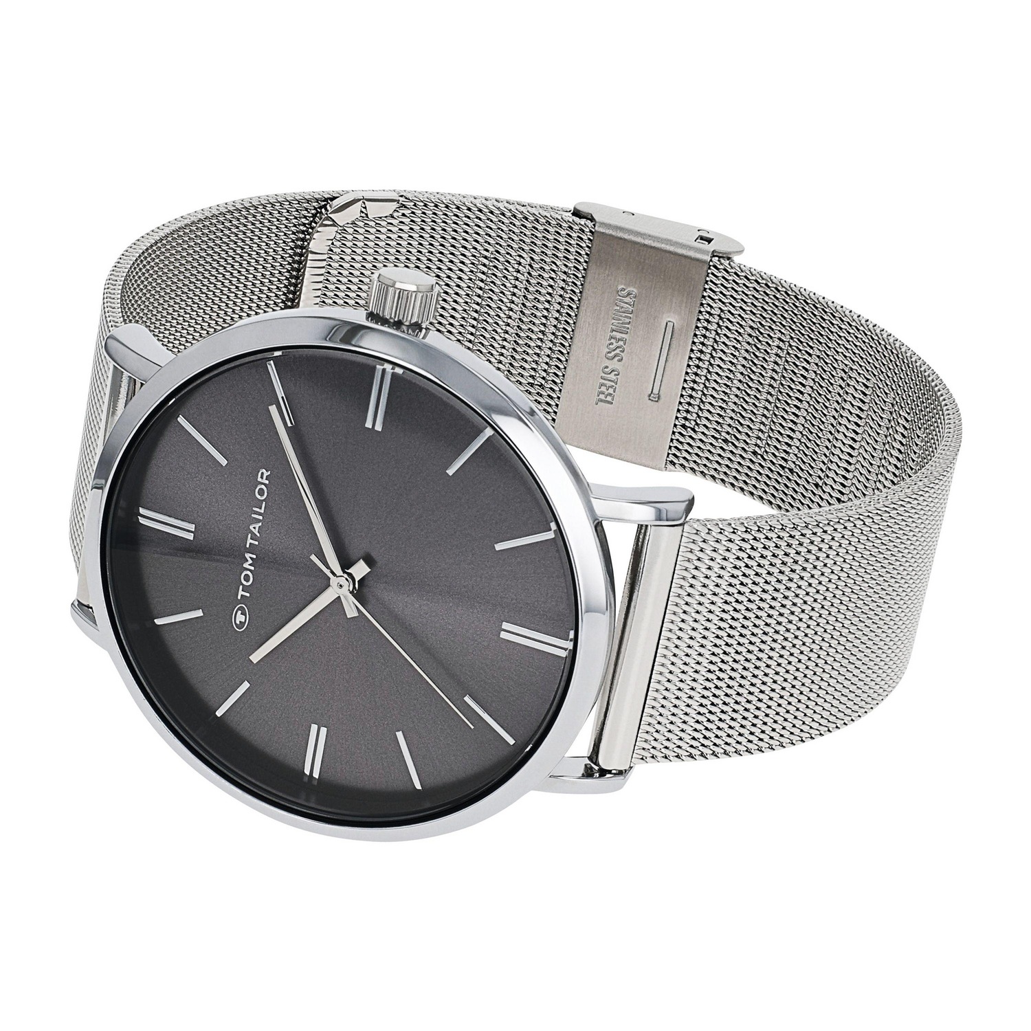 TOM TAILOR Quarzuhr Armbanduhr, Herrenuhr, Edelstahlarmband, analog
