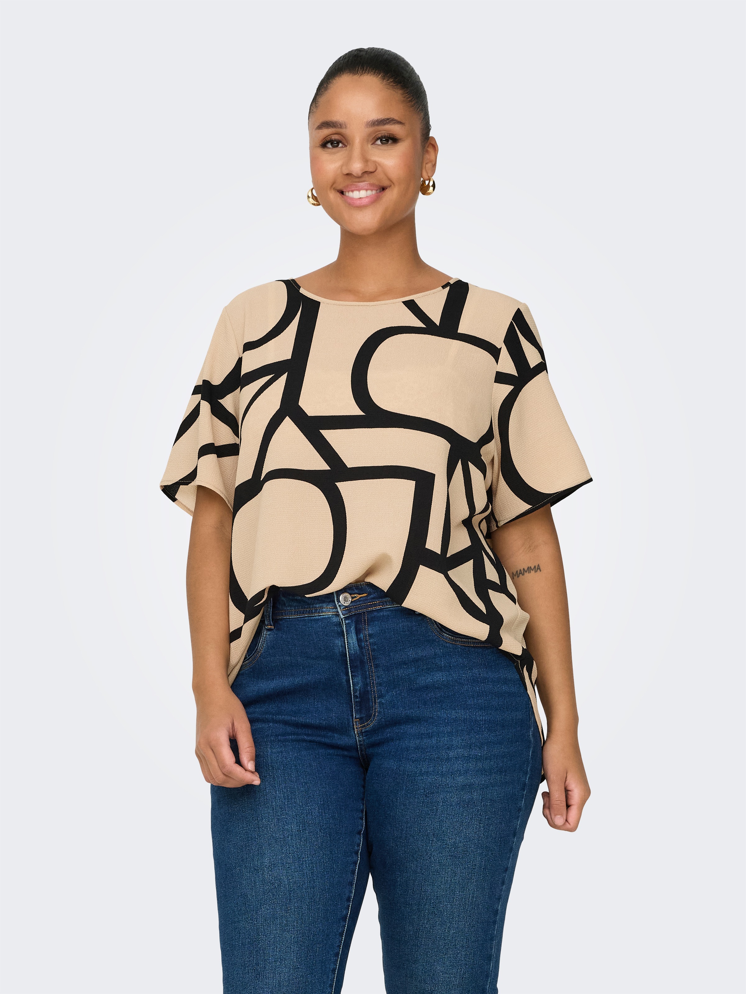 ONLY CARMAKOMA Shirtbluse "CARVICA SS TOP WVN NOOS" günstig online kaufen