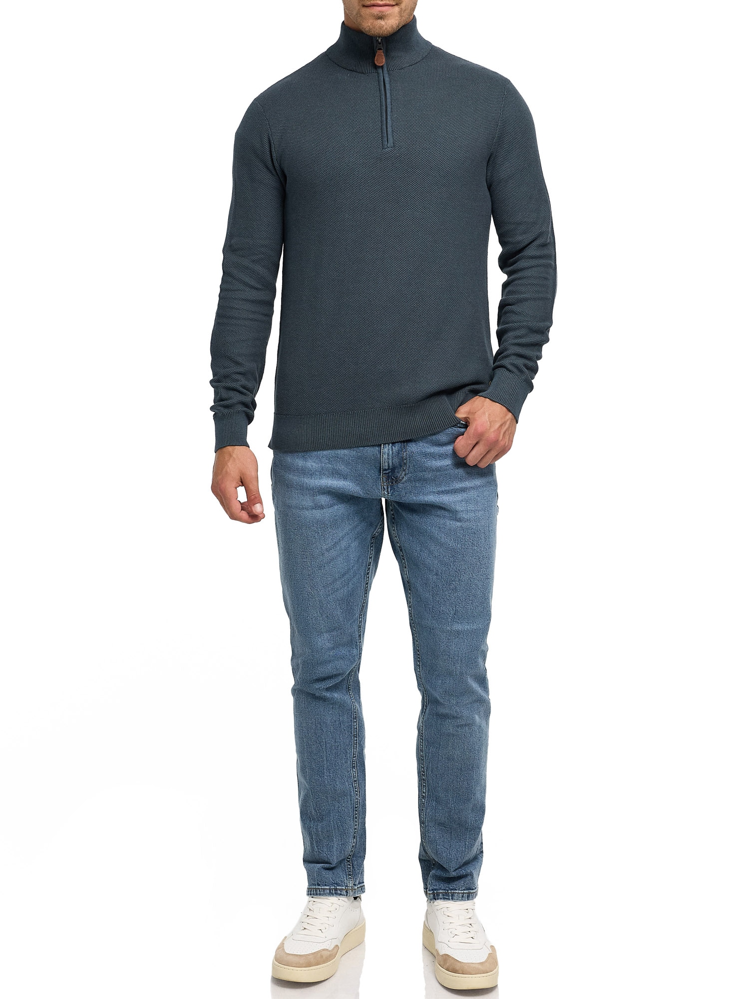 Indicode Troyer »INJexmon ½ Zip« Baumwolle, regular fit
