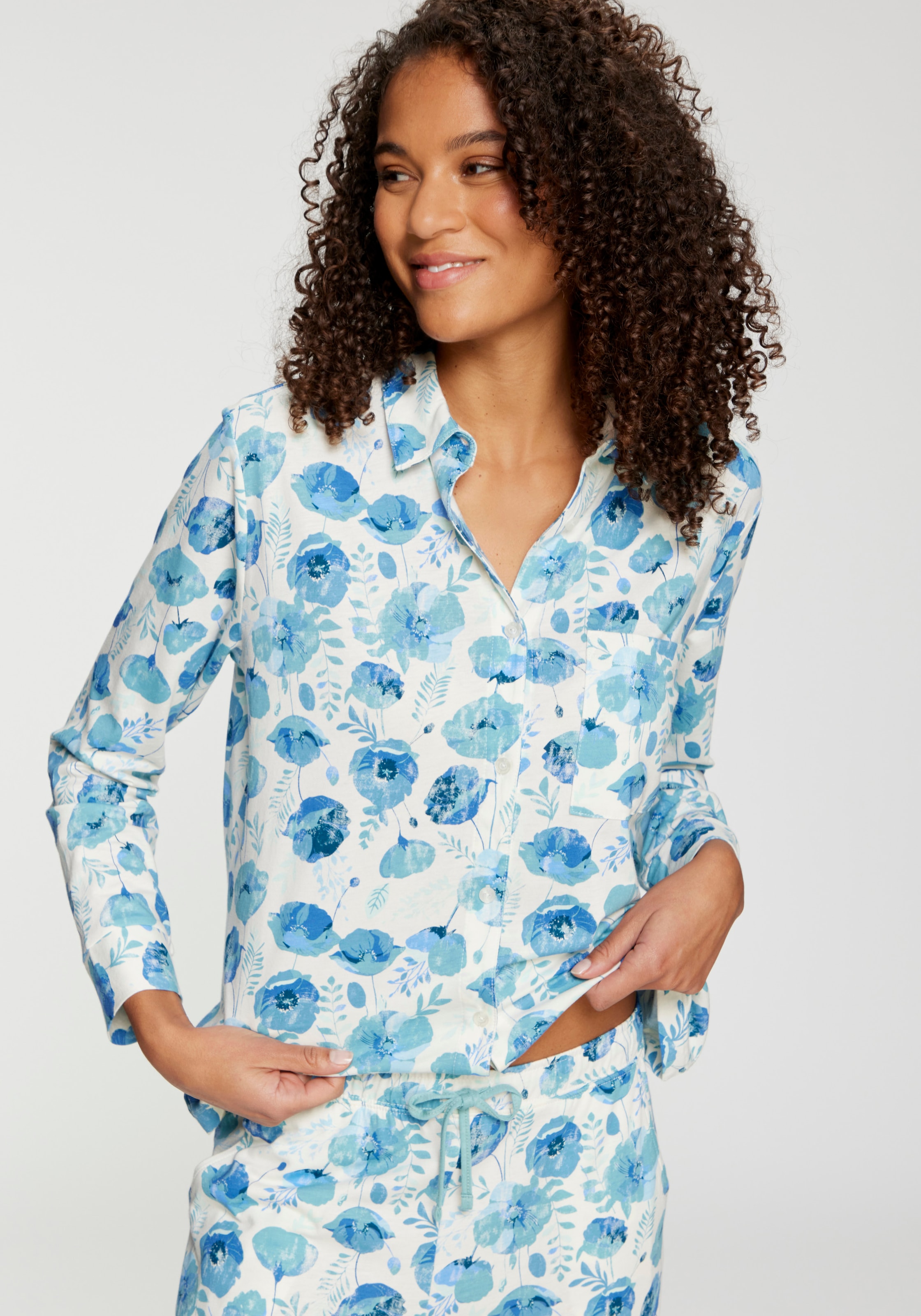 Vivance Dreams by Lascana Pyjamaoberteil 1 Mit durchgehender Knopfleiste