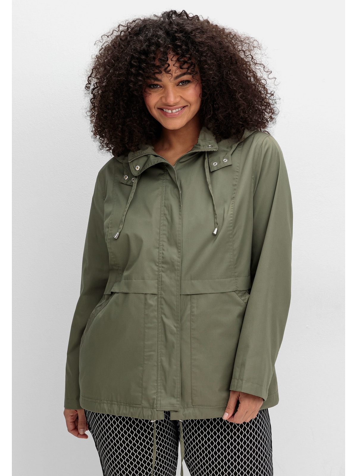 Sheego Outdoorjacke »Große Größen«, mit Kapuze, mit Kapuze und Stehkragen