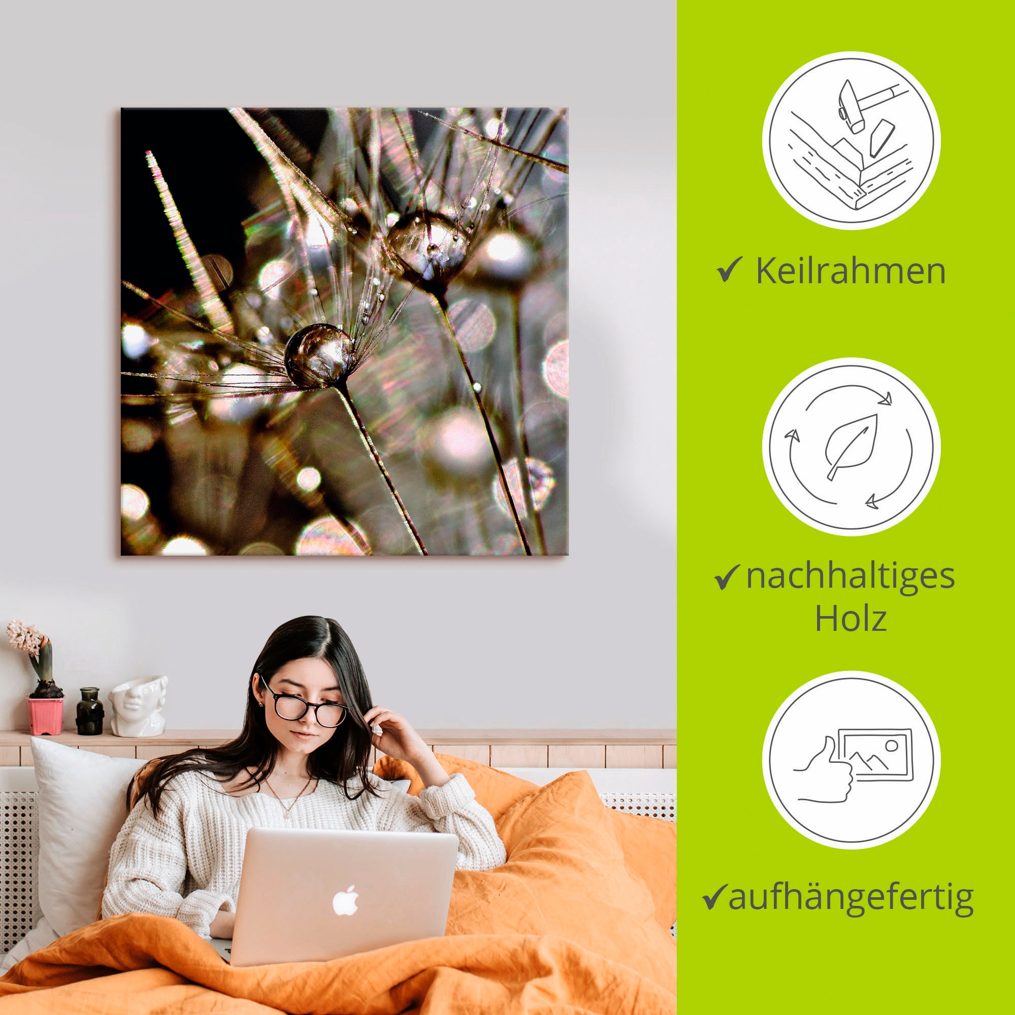 Artland Wandbild »Pusteblume abstrakt«, Blumen, (1 St.), als Leinwandbild, Poster, Wandaufkleber in verschied. Größen