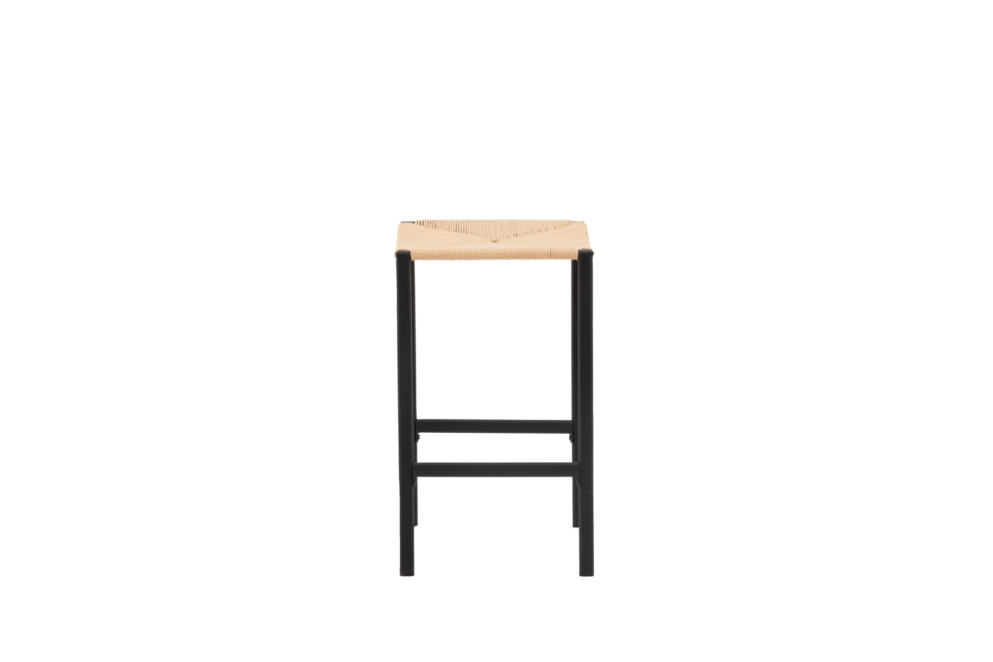 Venture Home Barhocker »Polly, 2er-Set Barhocker mit Seil-Sitz, Stahlbeine, 120 kg« Set, 2 Stk. tlg. Tresenstuhl, Geflecht, Gummibaumholz, Stahlrahmen, Boho