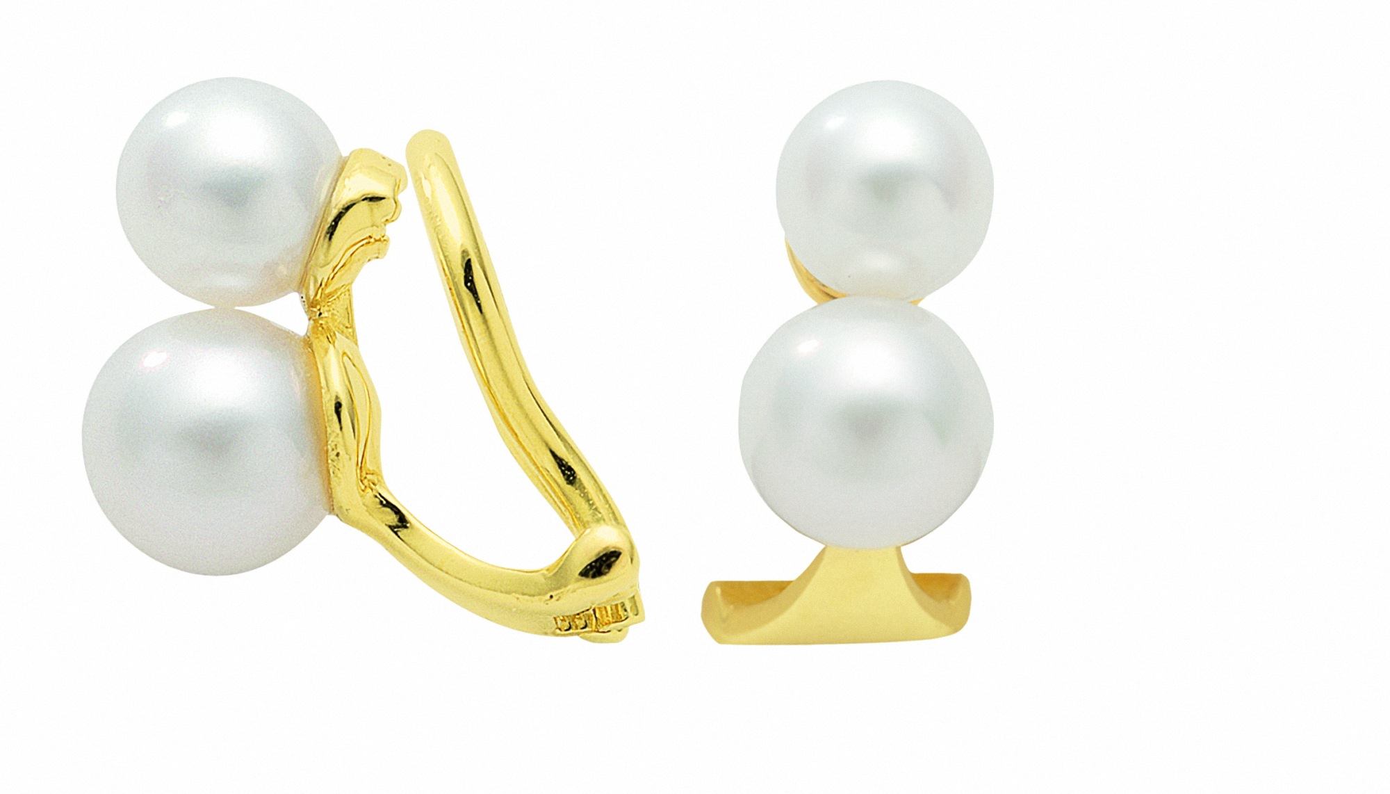 ADELIA ́S Damen Paar Ohrclips "Ohrclips Ohrringe 333 Gold ( 8K ) mit Perle", Damen, Goldgold, Gold, Ohrringe, Goldohrringe