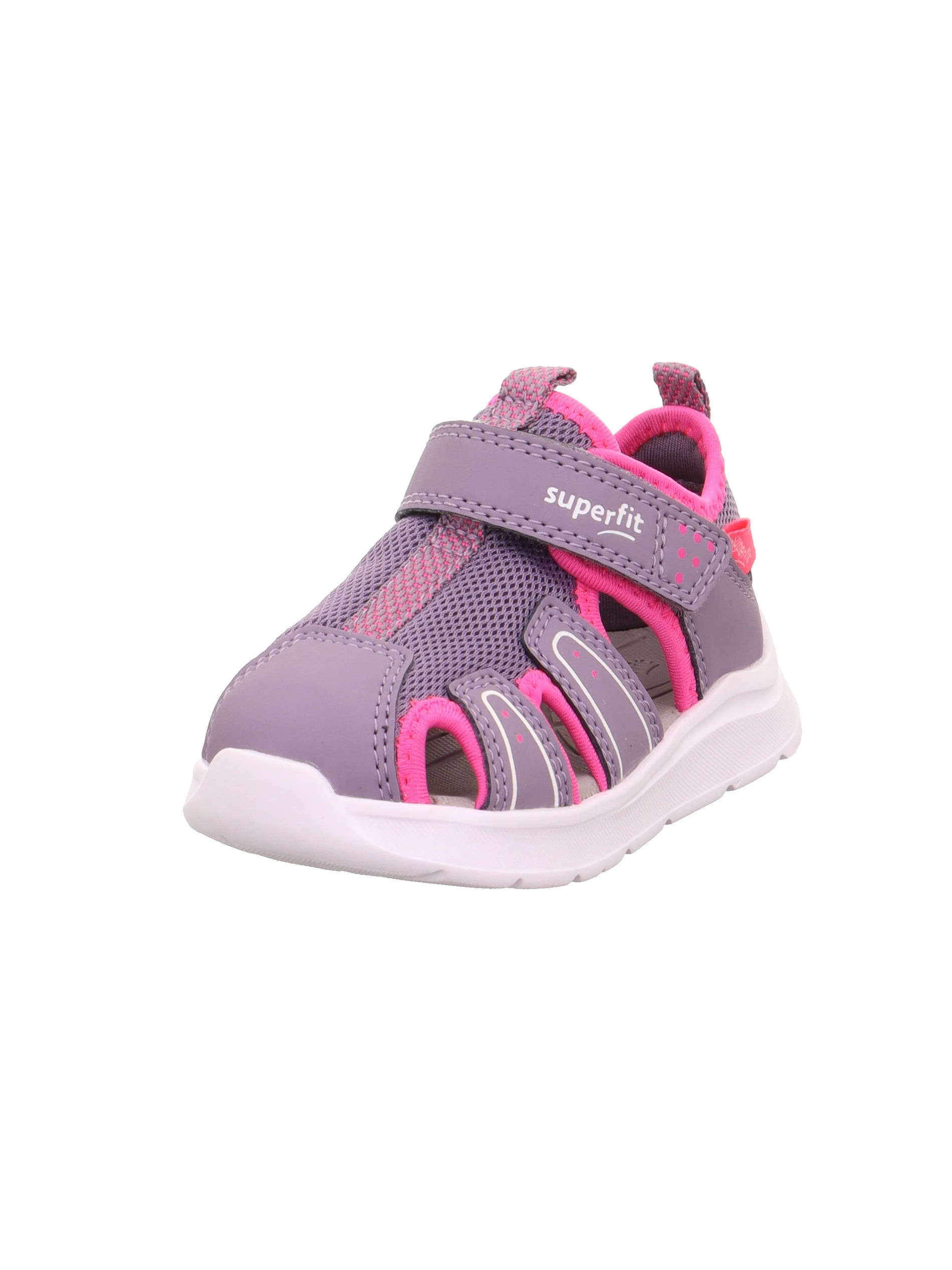 Sandale SUPERFIT "WAVE WMS: mittel", Mädchen, Gr. 24, flieder, pink, Lederimitat, Textil, Schuhe Sandale, Sommerschuh, in WMS: Weite mittel, Größenschablone zum Download