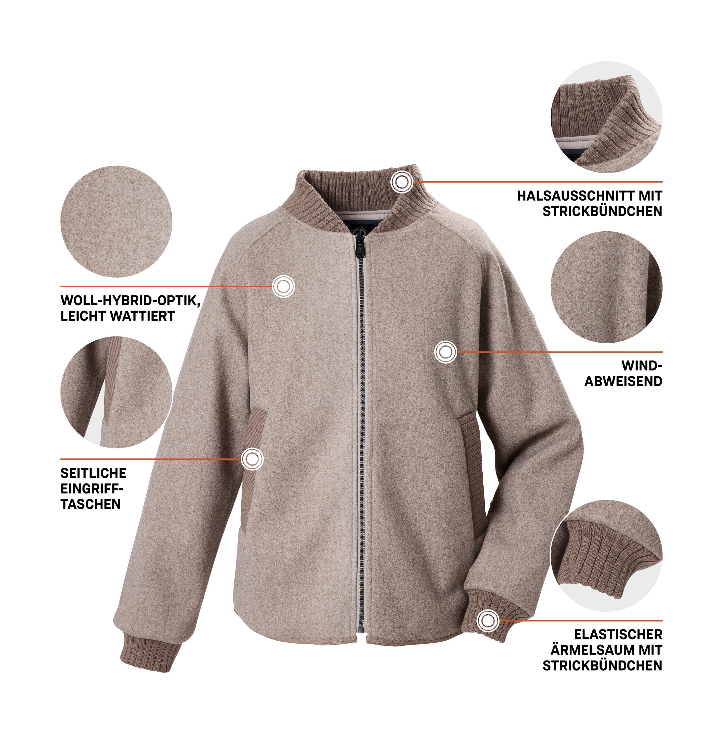 G.I.G.A. DX by killtec Funktionsjacke »GW 24 WMN JCKT« Woll-Hybrid-Optik, windabweisend, mit Strickbündchen