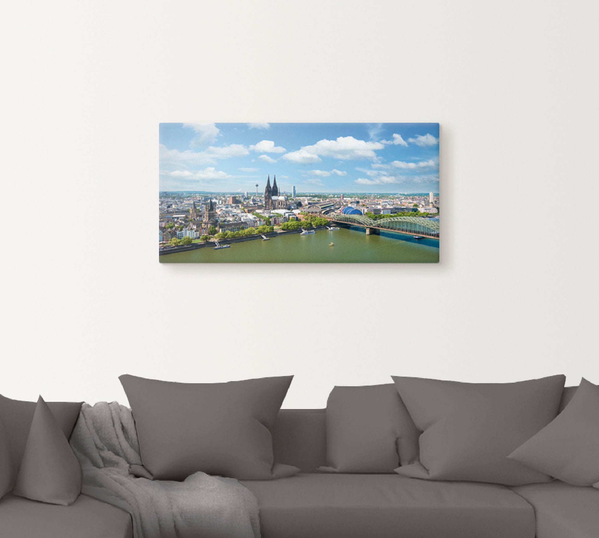 Artland Leinwandbild »Köln Rheinpanorama«, Deutschland, (1 St.), auf Keilrahmen gespannt