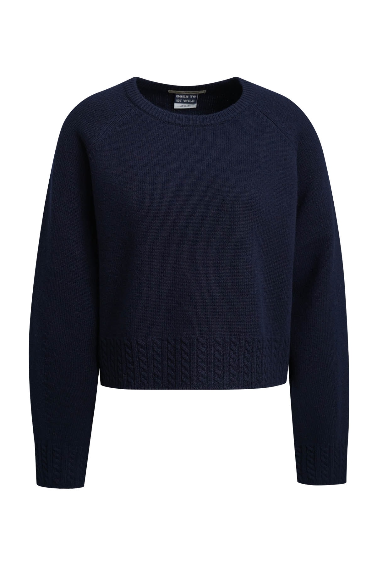 Smith & Soul Rundhalspullover mit hohem Woll-Anteil, Zopfstrick-Details