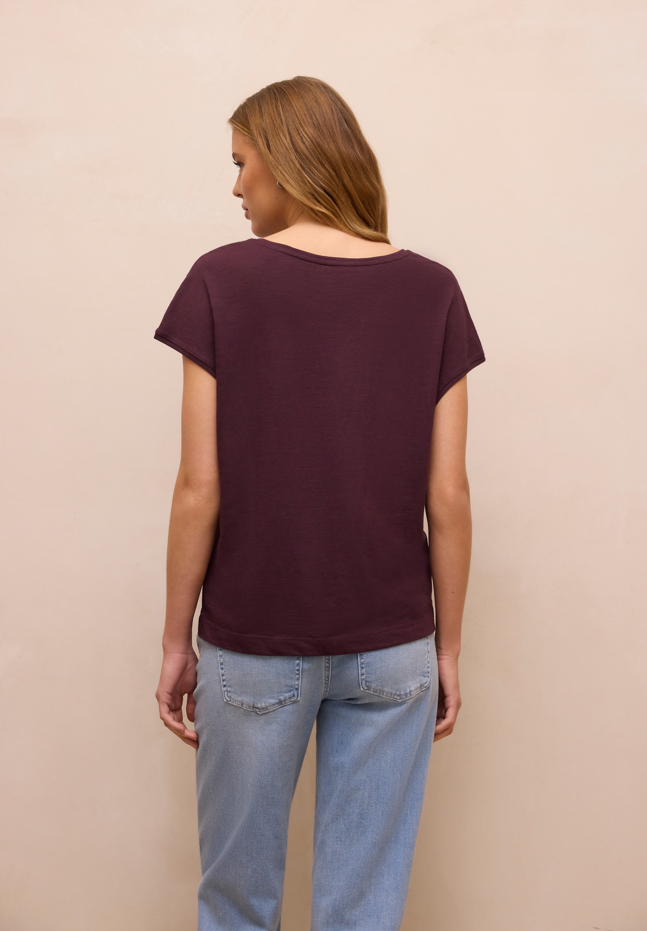 STREET ONE STUDIO V-Shirt mit abgerundetem V-Ausschnitt