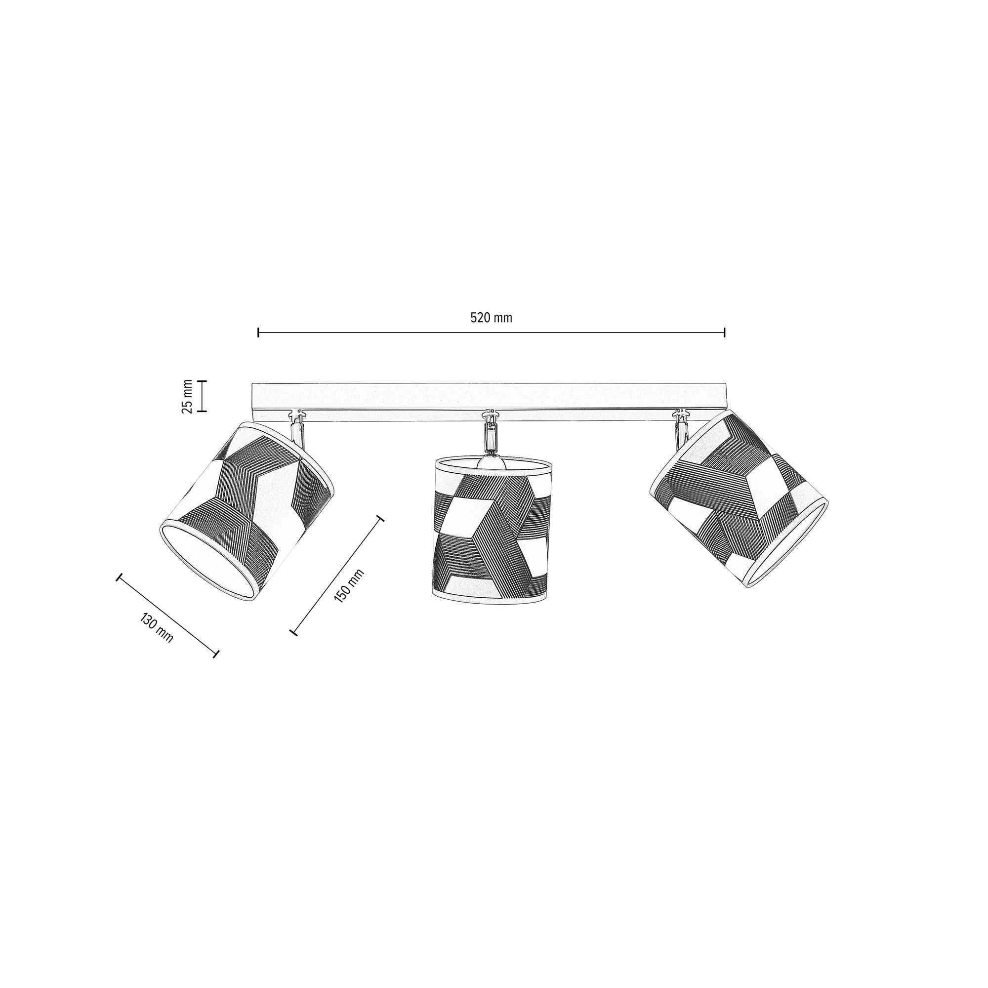 BRITOP LIGHTING Deckenleuchte »ESPACIO«, Tapete, bewegliche laminierter flammig-flammig, Spots | BAUR 3 Schirme aus