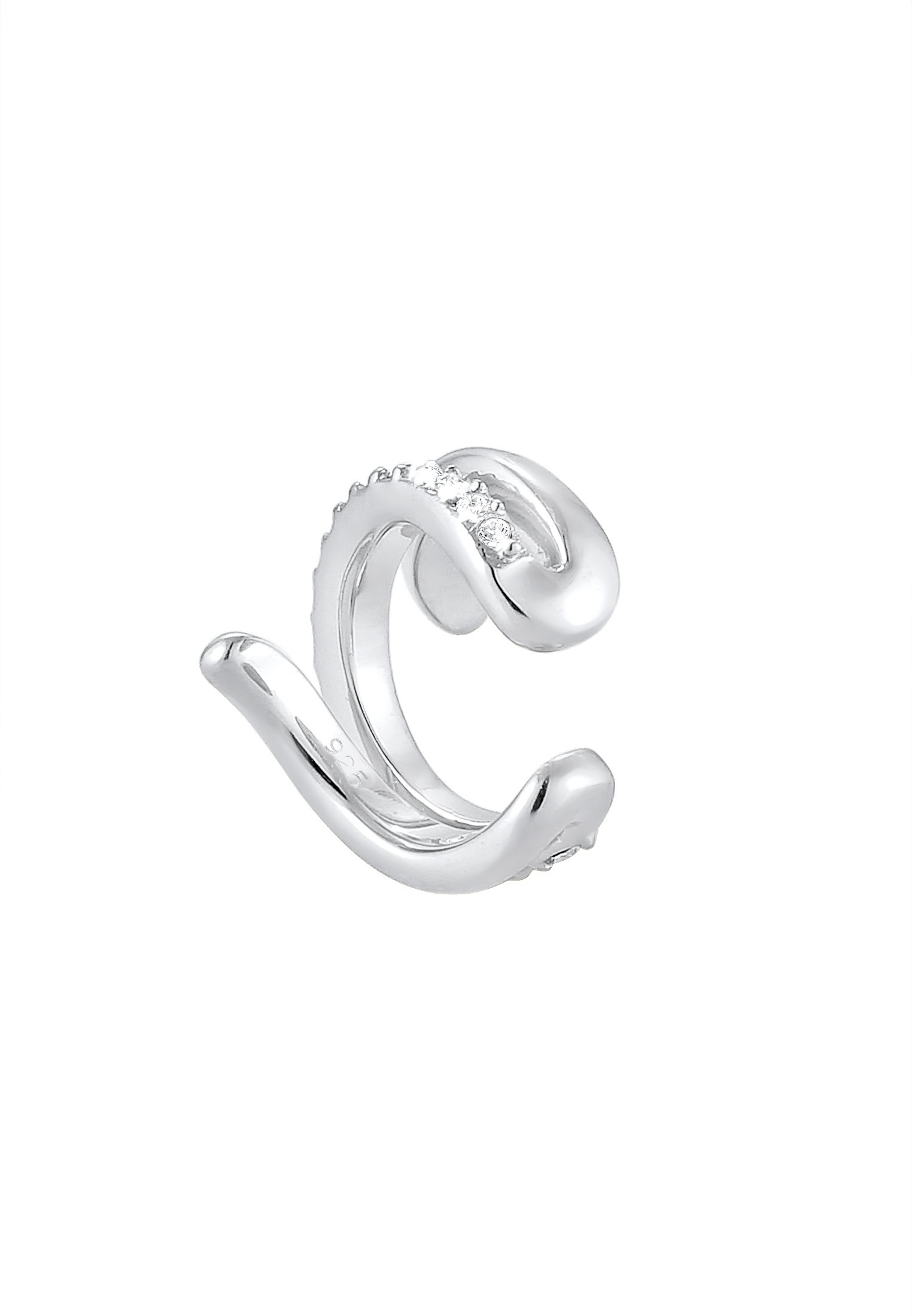 ELLI Single Earcuff Twisted Kristalle Weiß 925 Sterling Silber 3