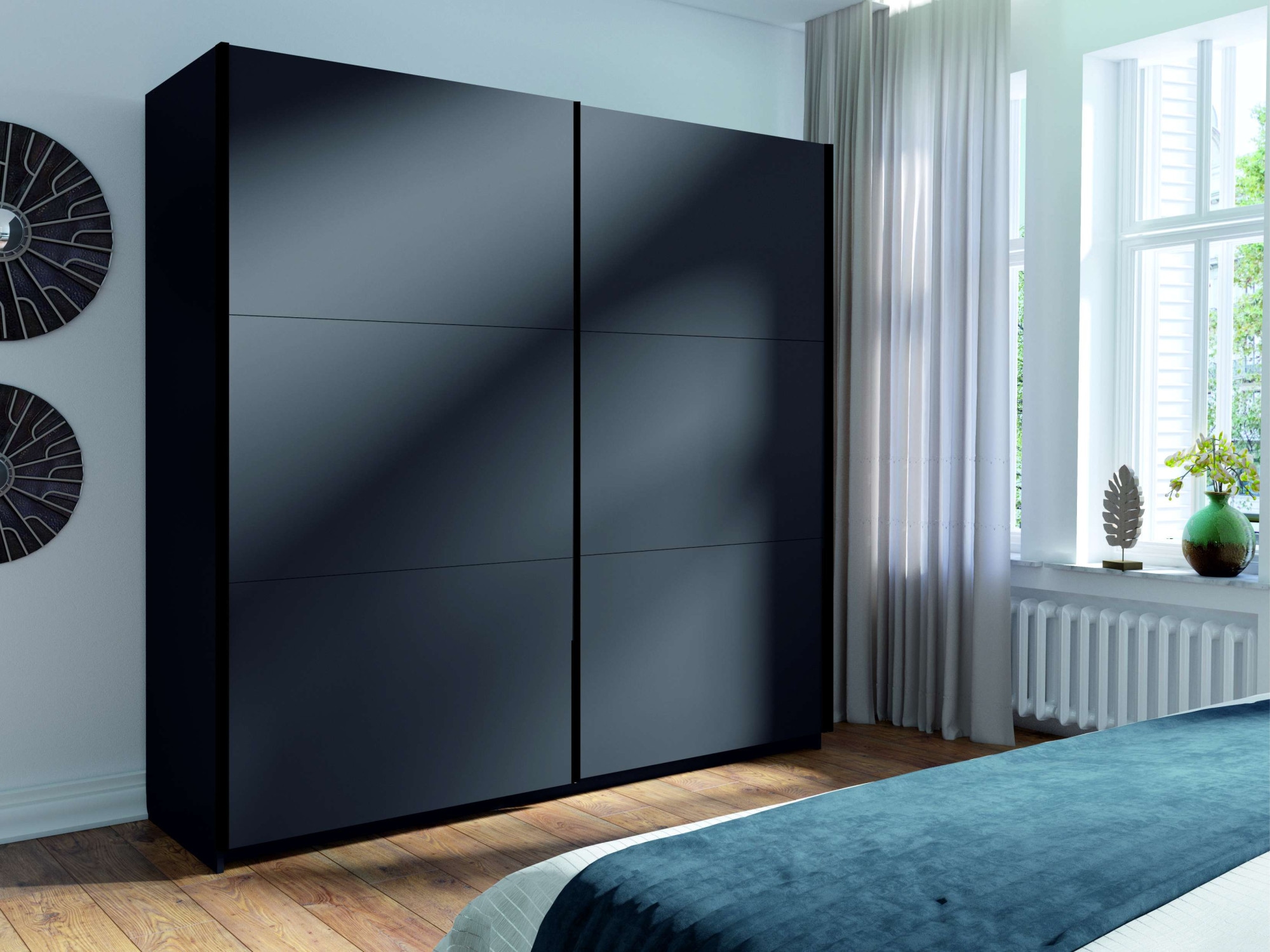 OTTO home Kleiderschrank "Fresnooo Wäscheschrank mit 5 Einlegeböden und Kleiderstange" Garderobe mit 2 Schwebetüren, B/H/T 200/207/62 cm
