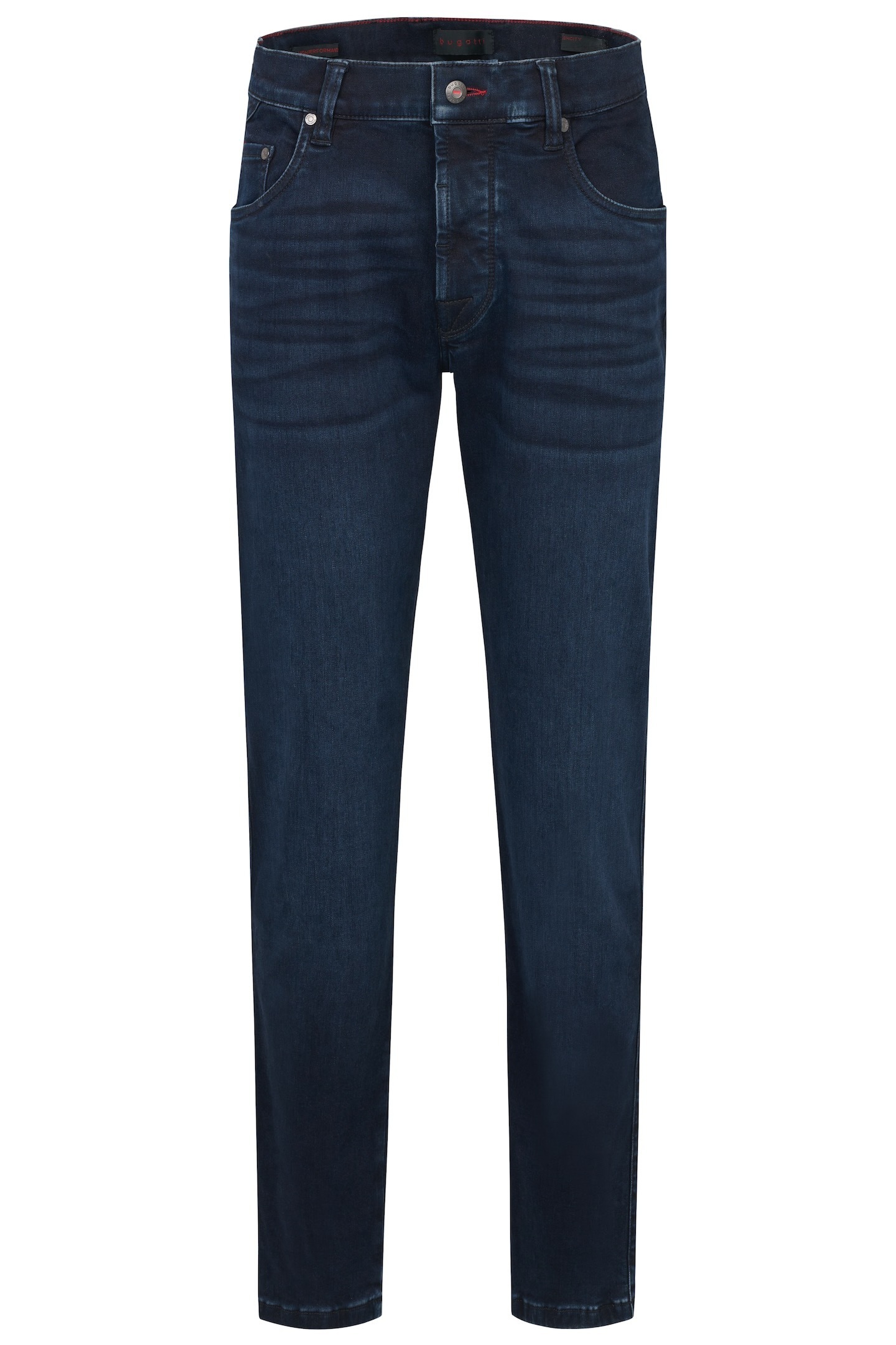 5-Pocket-Jeans BUGATTI "Basic Essentials", Herren, Gr. 35, Länge 32, blau (dunkelblau used), 92% Baumwolle, 6% Polyester, 2% Elasthan, Jeans 5-Pocket-Jeans, Flexcity-Stretch 2
