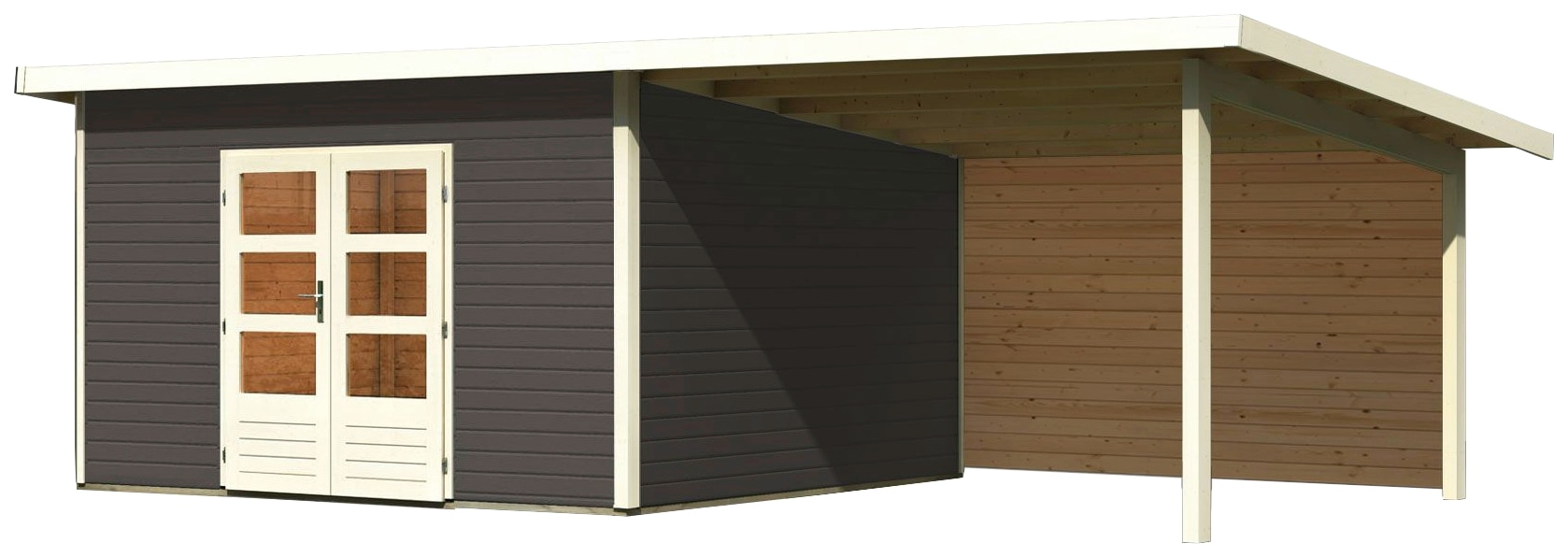 KONIFERA Gartenhaus »Perlsee 5« mit Anbaudach