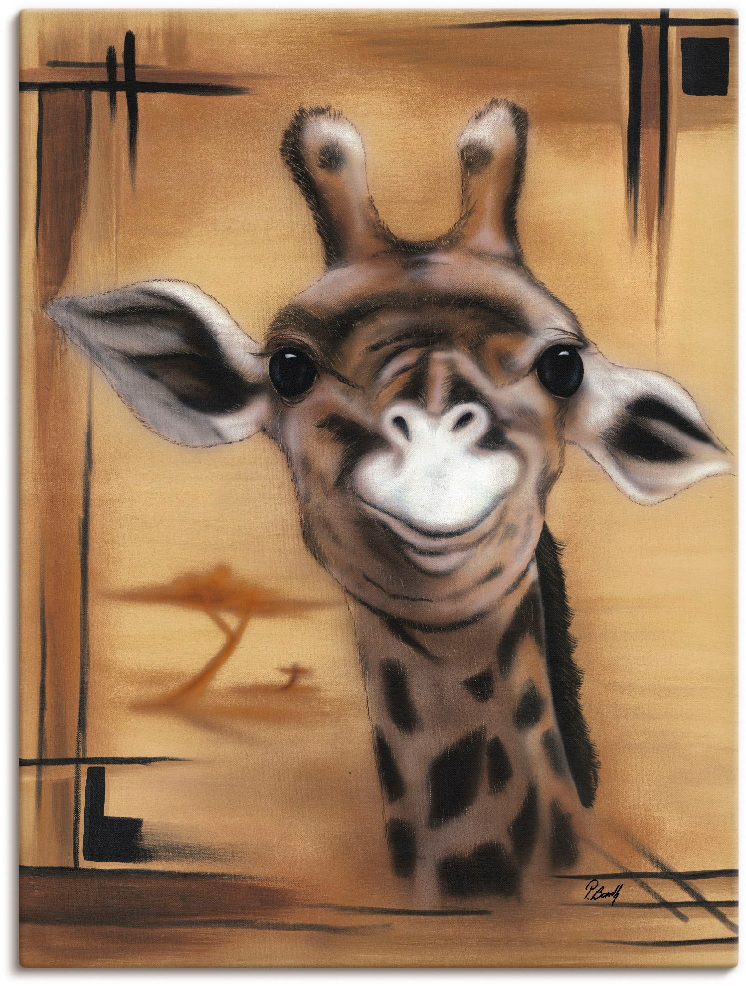Artland Wandbild "Giraffe" Giraffen Bilder 1 Stk. tlg. als Alubild, Leinwandbild in verschied. Größen