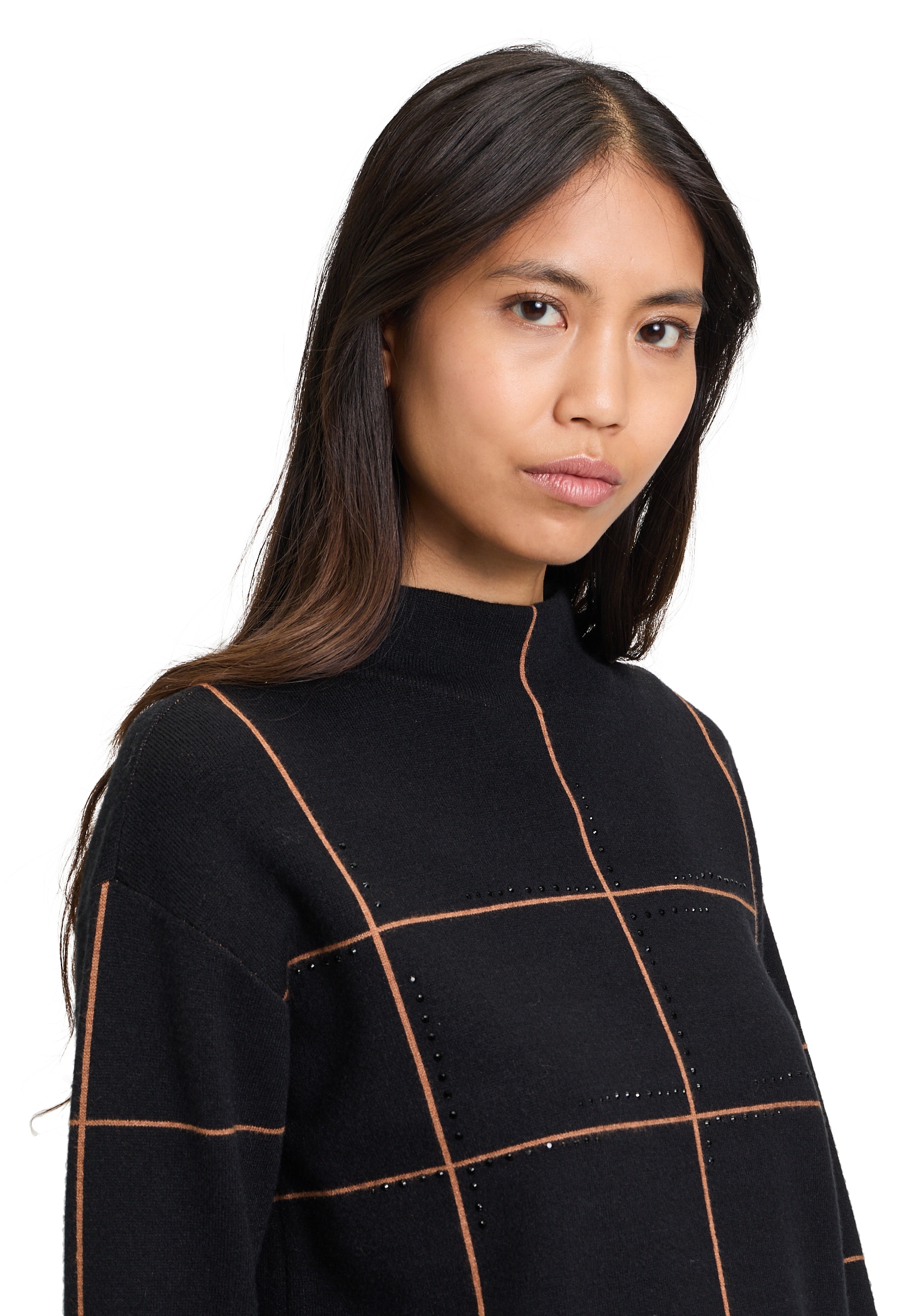 Betty Barclay Strickpullover »Betty Barclay Damen Strickpullover langarm«, (1 tlg.), Glitzersteine