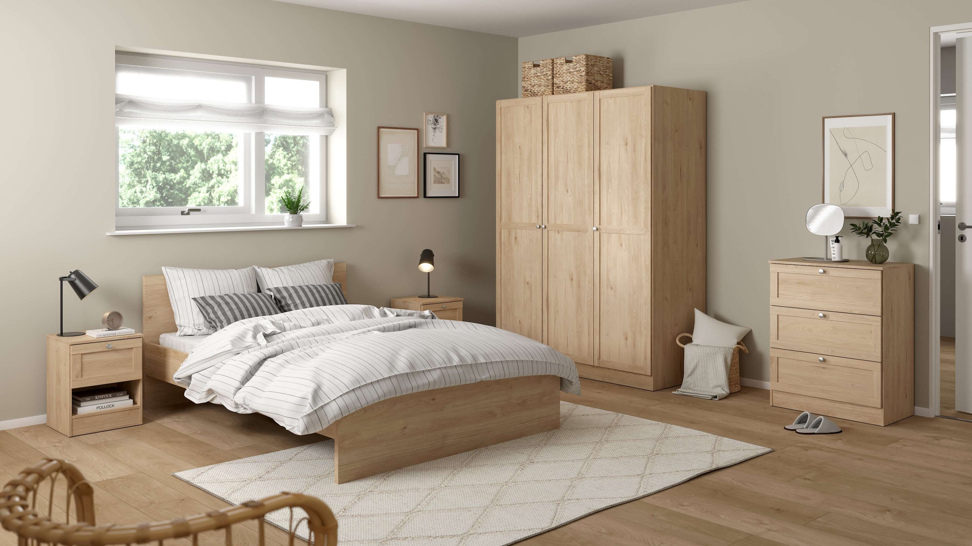 Home affaire Nachtkommode »Billund, Nachttisch, mit 1 Schublade« Modernes, elegantes Design und verschiedene Größen & Varianten