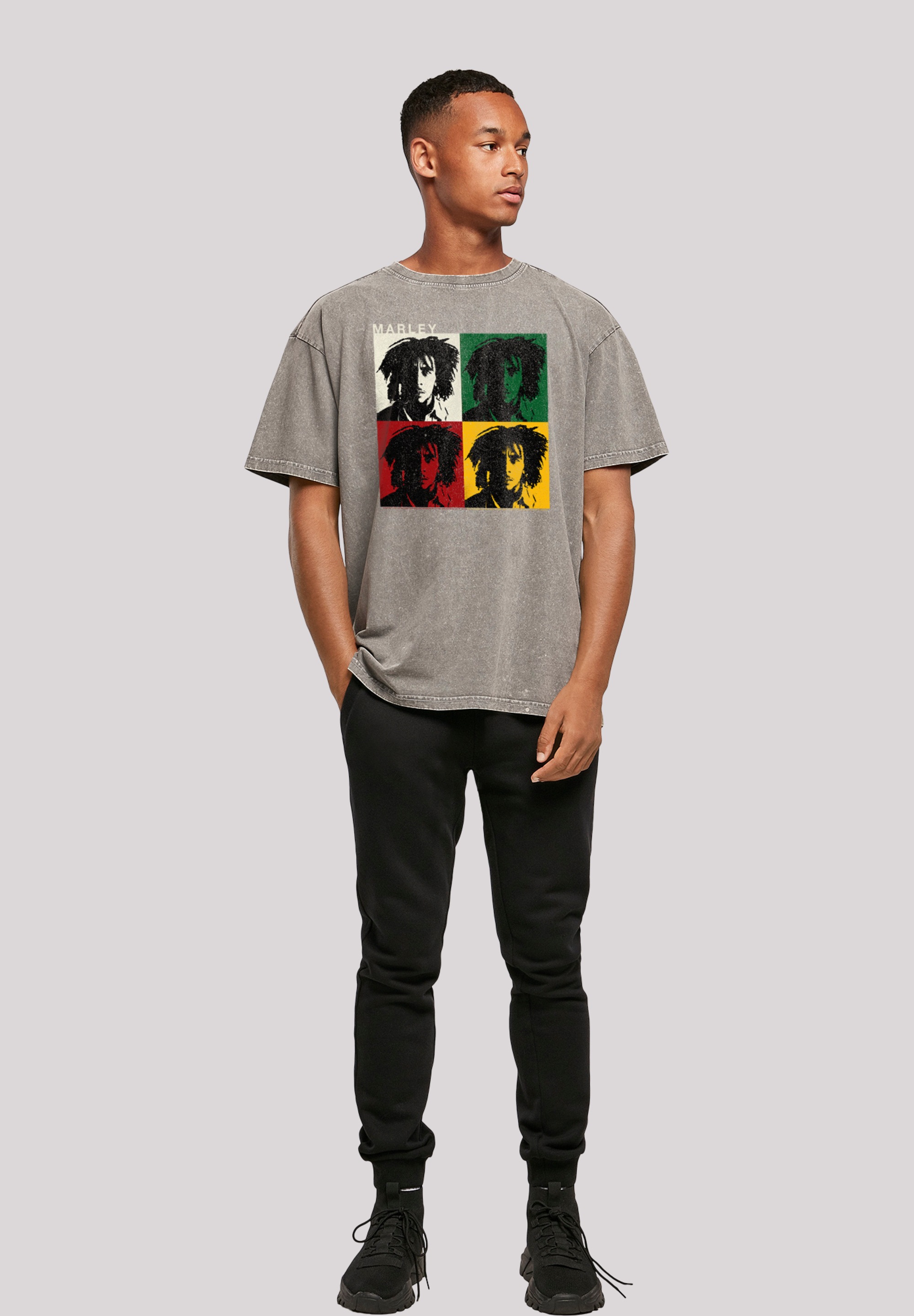 F4NT4STIC T-Shirt »Bob Marley Colour Blocks Two Sleeves Reggae Music«, Premium Qualität