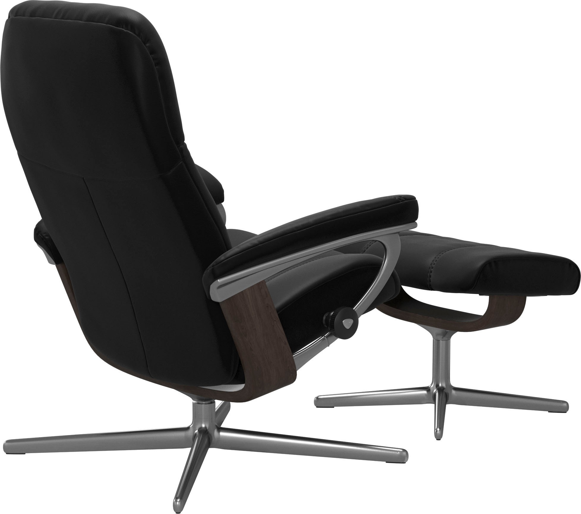 Thumbnail - Stressless Relaxsessel "Consul" Set, Relaxsessel mit Hocker, mit Hocker, mit Cross Base, Größe S, M & L, Holzakzent Weng...