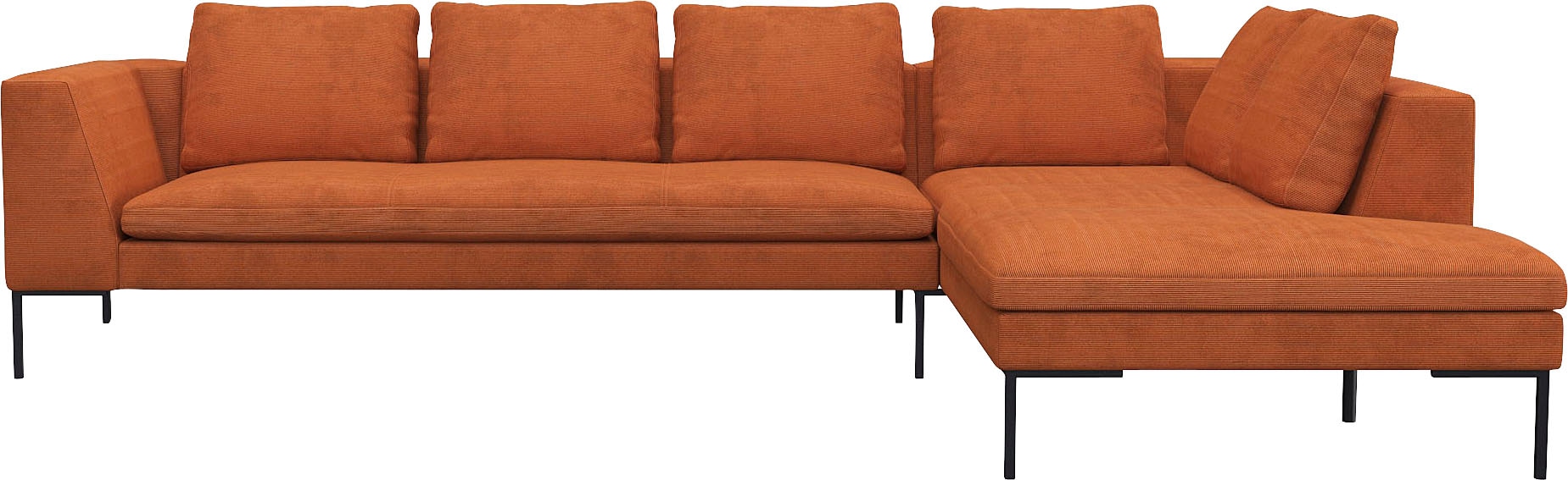 FLEXLUX Ecksofa »Loano«, modernes Sofa, frei im Raum stellbar, lose Kissen, Kaltschaum im Sitz