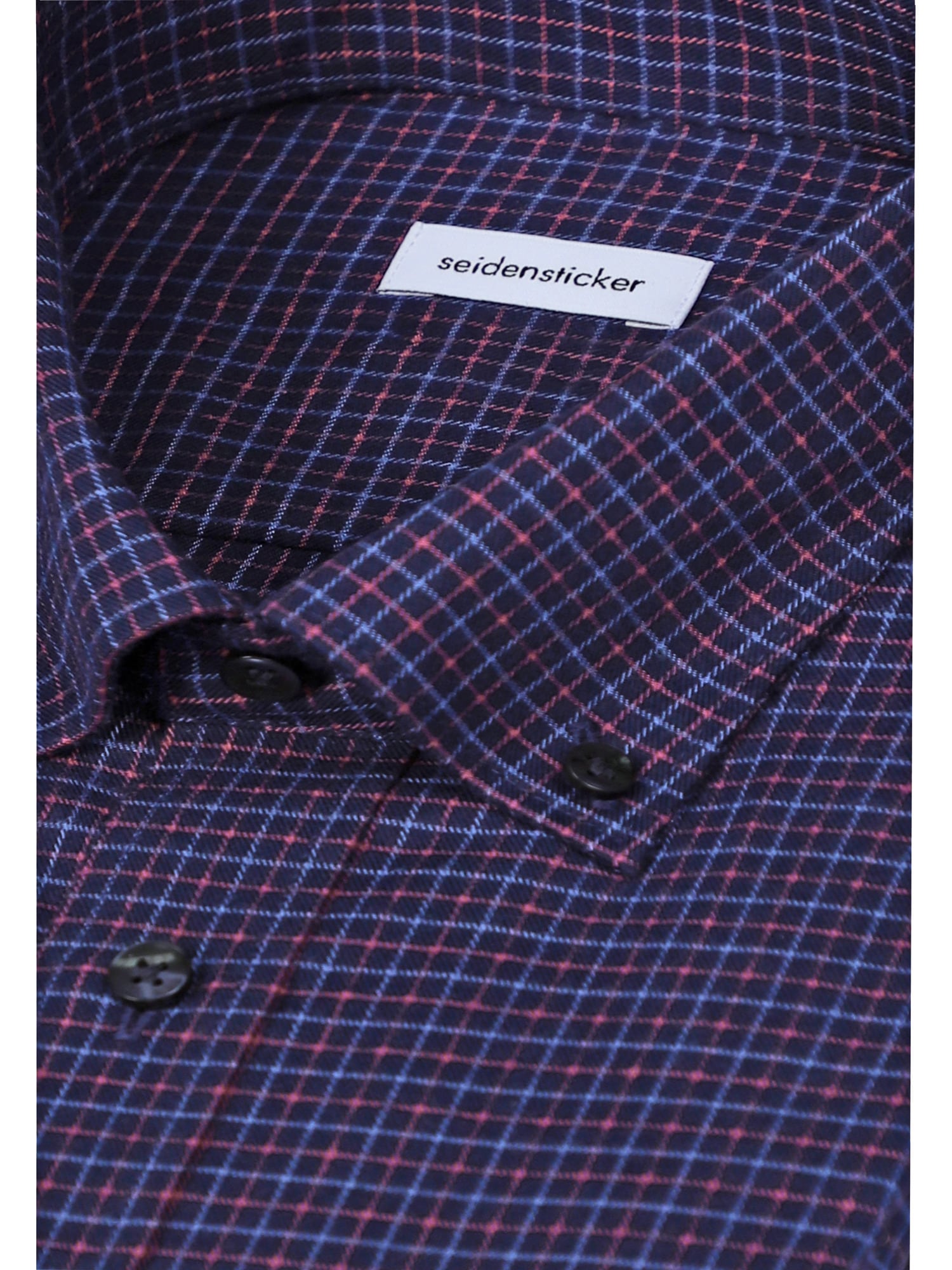 seidensticker Flanellhemd »Schwarze Rose« Regular 1/1 Button-Down-Kragen Karo