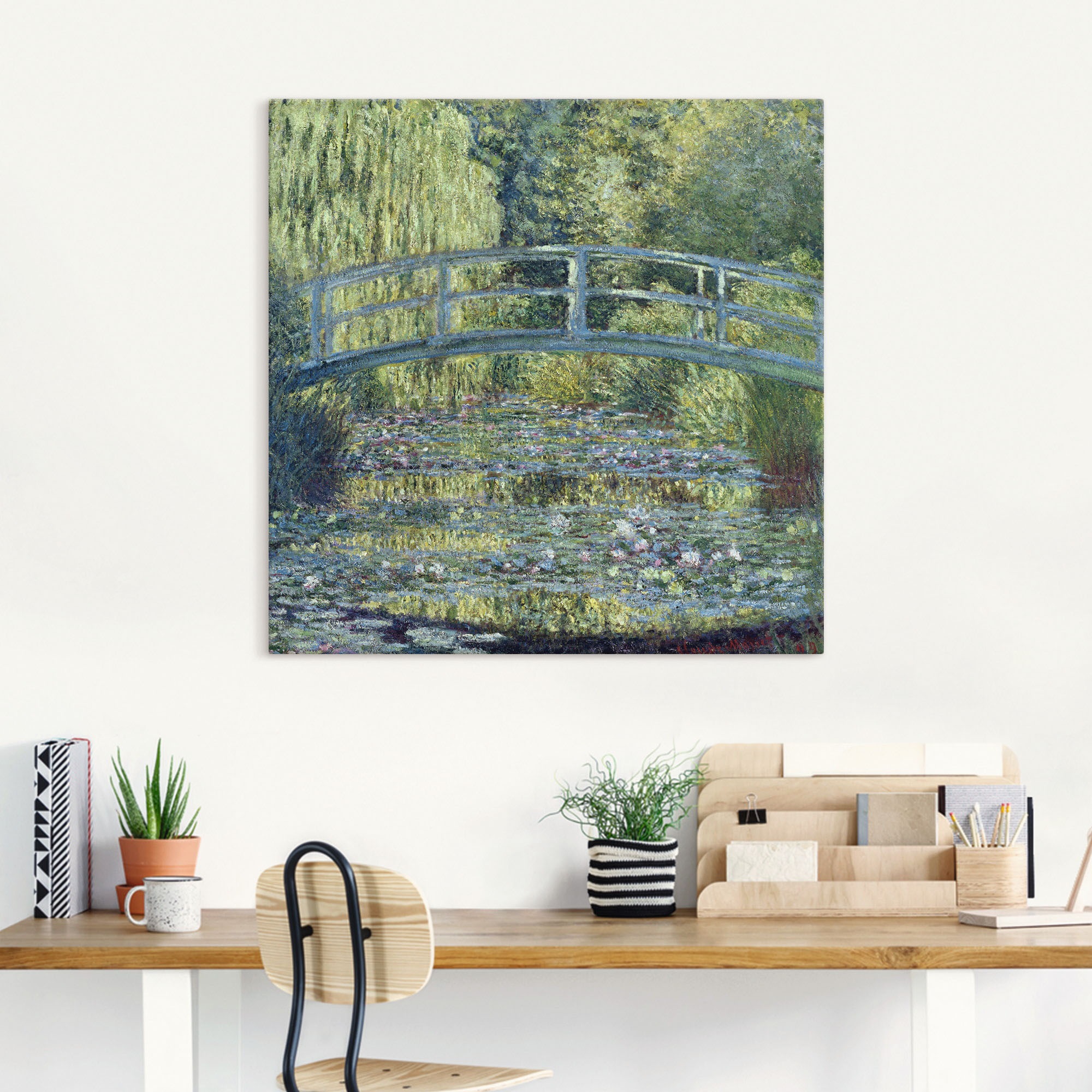 Artland Leinwandbild »Der Seerosenteich, Harmonie in Grün«, Gartenbilder, (1 St.), auf Keilrahmen gespannt
