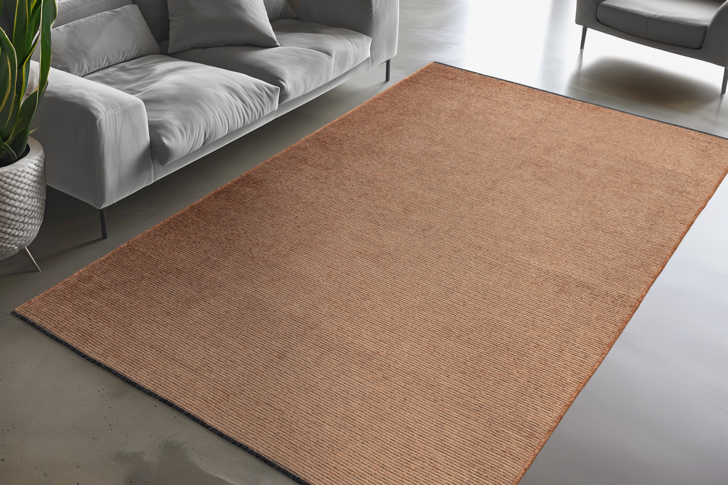 Obsession Teppich "En Vogue 400" rechteckig 8 mm Höhe Uni Farben, leichte Struktur, In- und Outdoor geeignet, waschbar