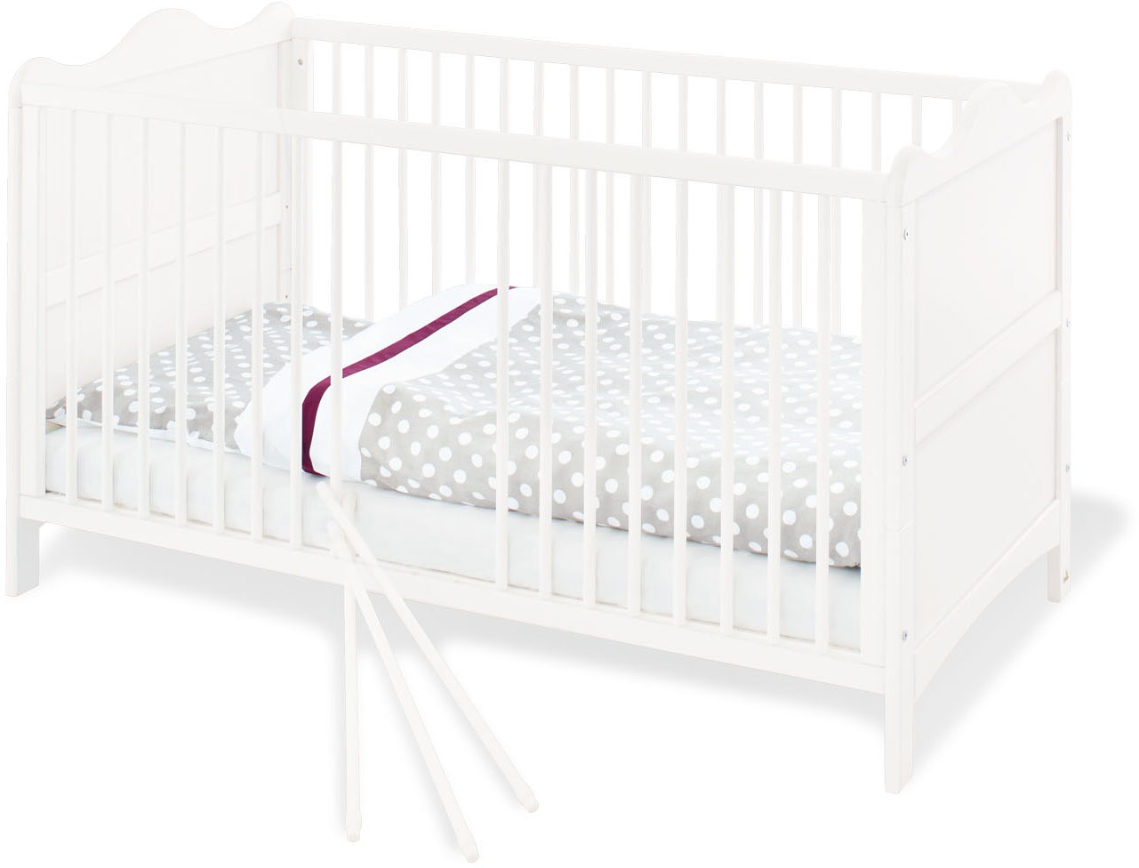 Pinolino® Babybett »Florentina«, Made in Europe, Liegehöhe 3-fach verstellbar, mit Schlupfsprossen