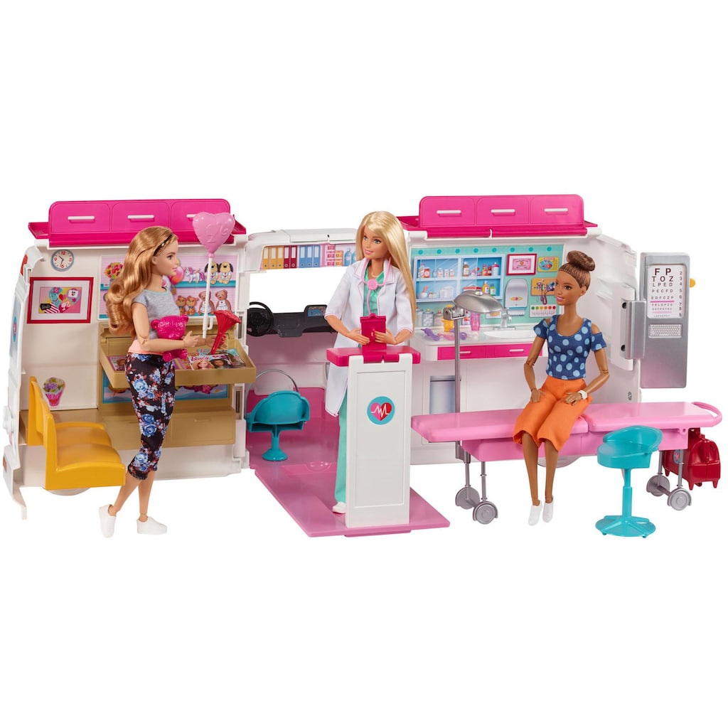 Barbie Puppen Fahrzeug »Krankenwagen 2-in-1 Spielset«
