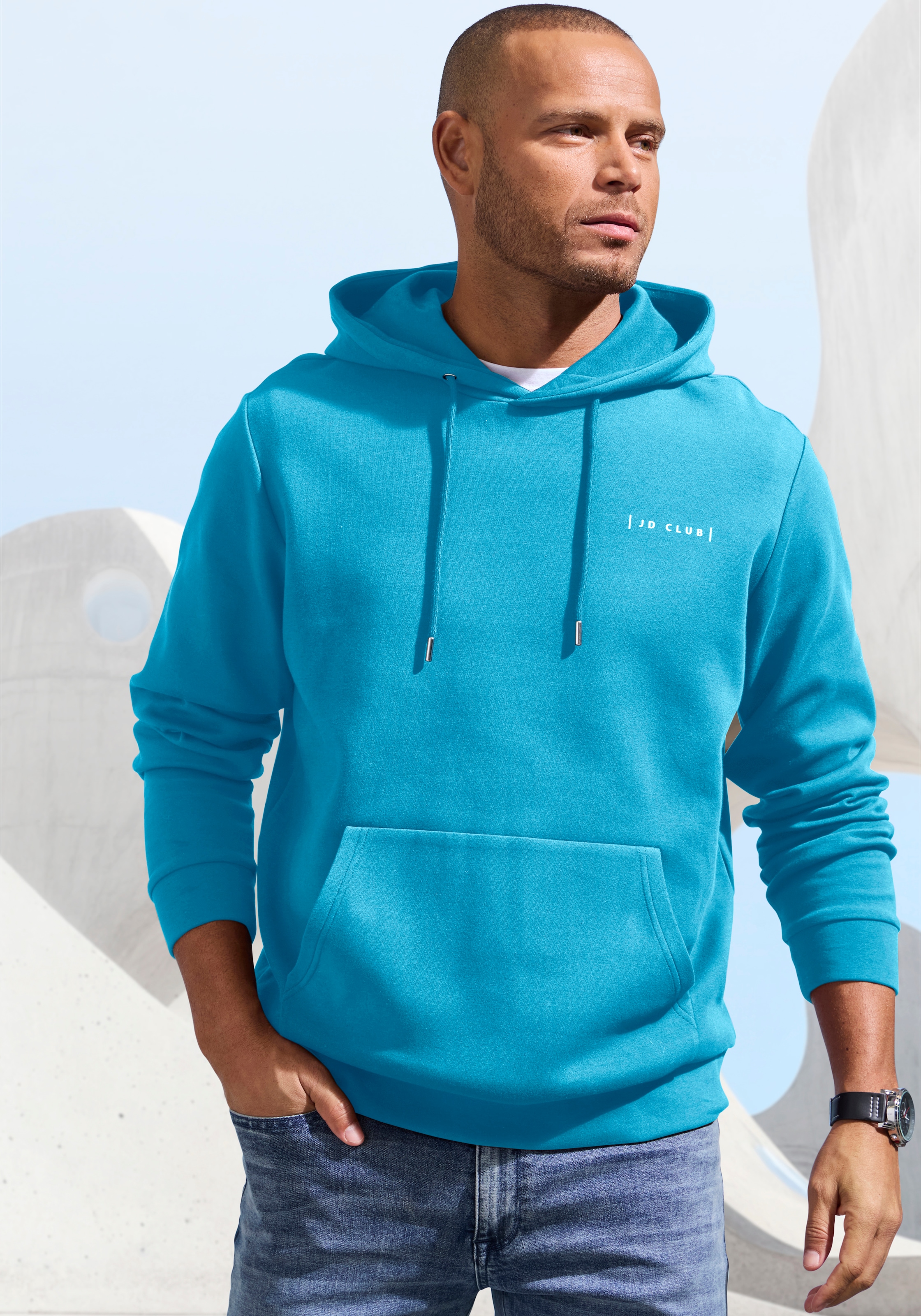 John Devin Hoodie, hochwertige Qualität mit dezentem Logodruck vorn