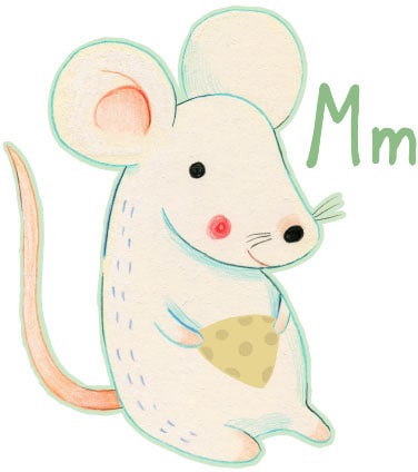 Wandtattoo »Maus Mouse Buchstabe M«, (1 St.), selbstklebend, entfernbar